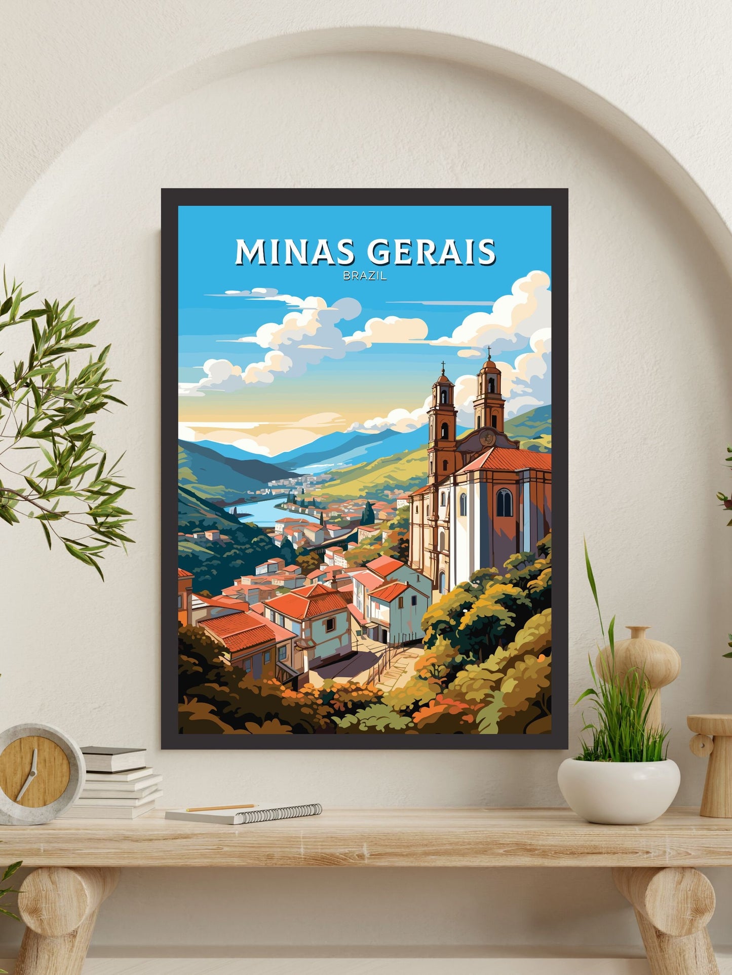 Minas Gerais Poster | Ouro Preto Print | Brazil Wall Art | Minas Gerais Brazil travel print | Birthday gift | Ouro Preto Brazil Art | ID 648