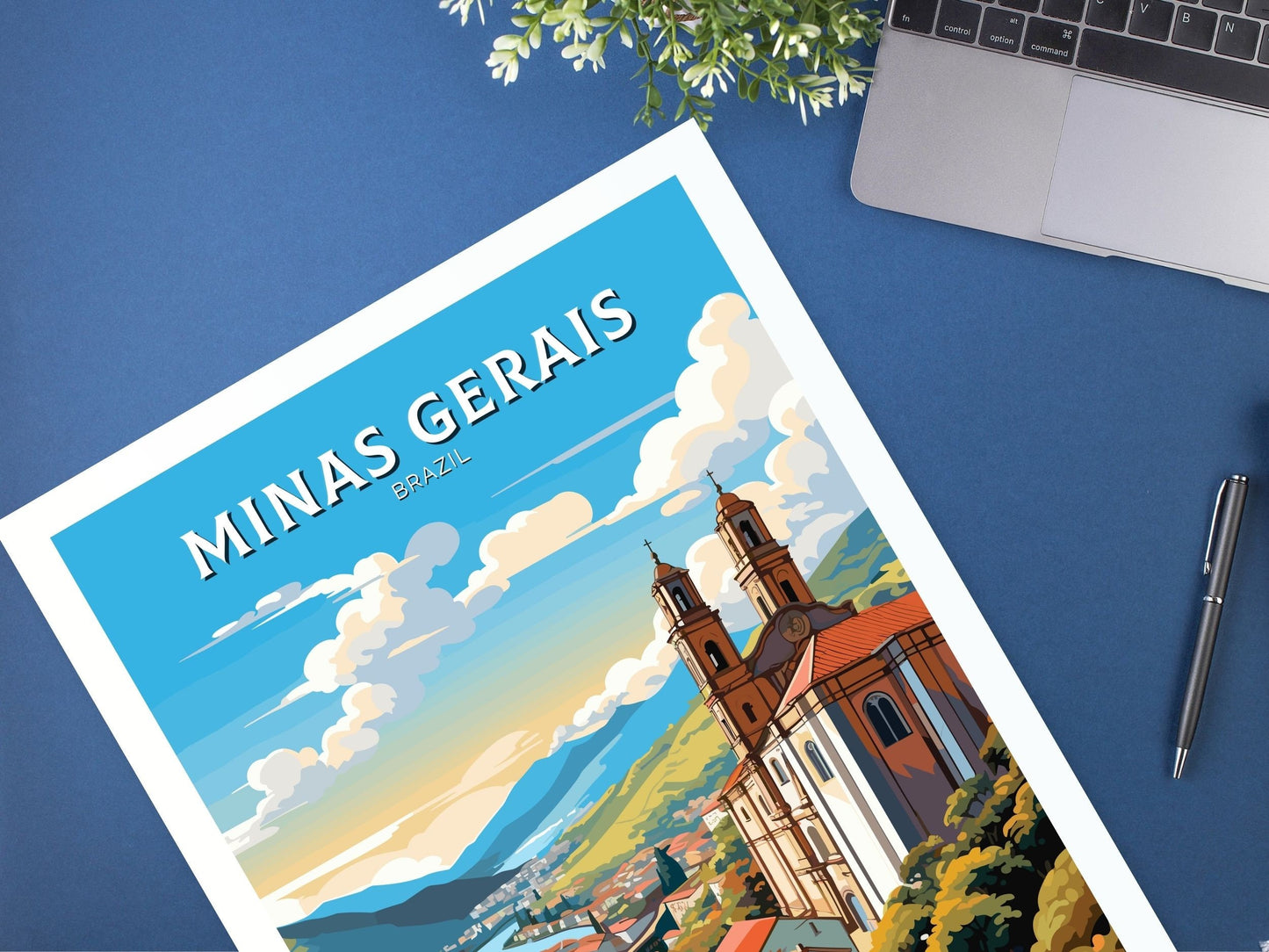 Minas Gerais Poster | Ouro Preto Print | Brazil Wall Art | Minas Gerais Brazil travel print | Birthday gift | Ouro Preto Brazil Art | ID 648