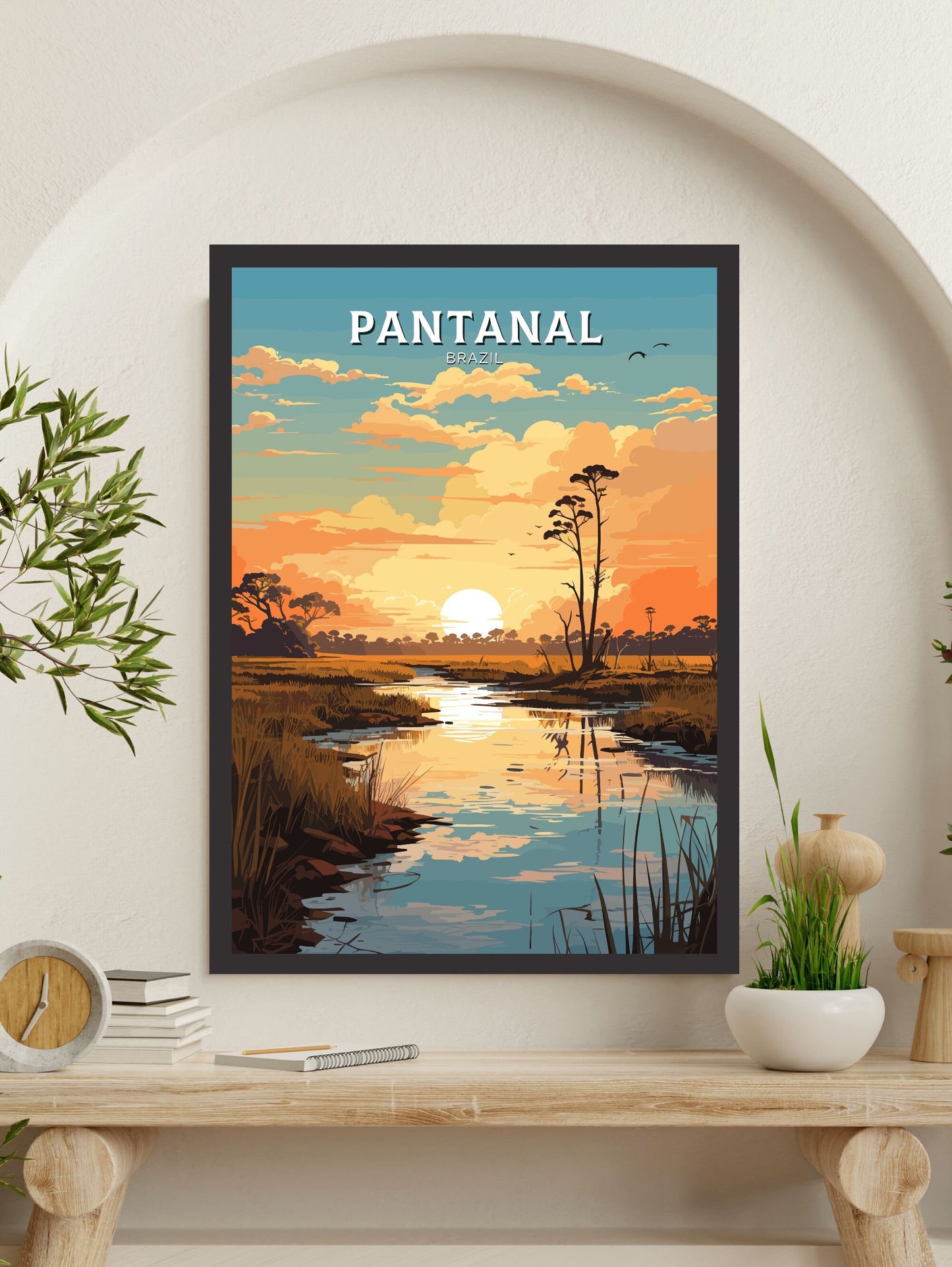 Pantanal Travel poster | Pantanal Print | Brazil Wall Art | Pantanal Brazil travel print | Housewarming gift Pantanal Brazil Print |ID 649