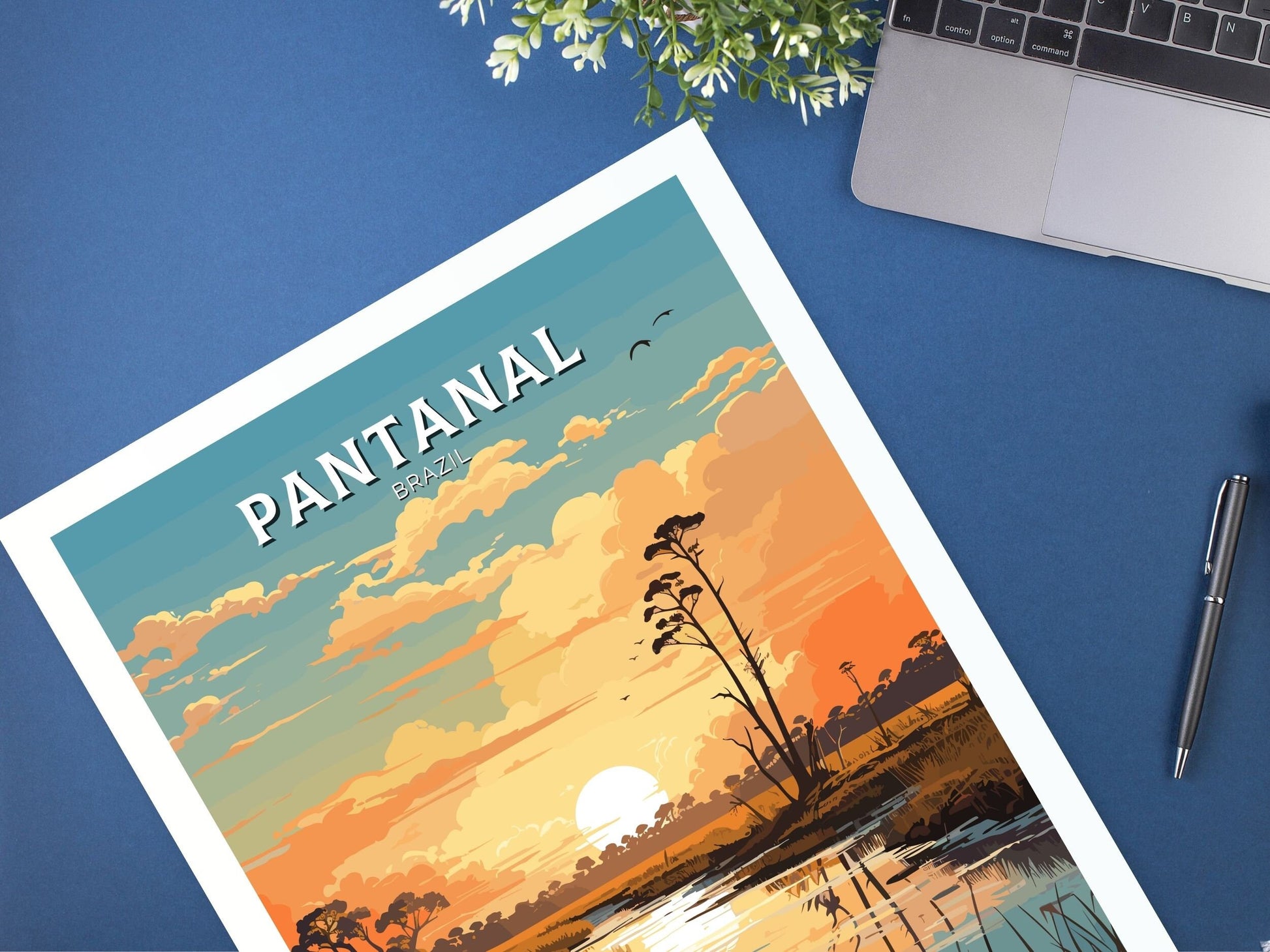 Pantanal Travel poster | Pantanal Print | Brazil Wall Art | Pantanal Brazil travel print | Housewarming gift Pantanal Brazil Print |ID 649