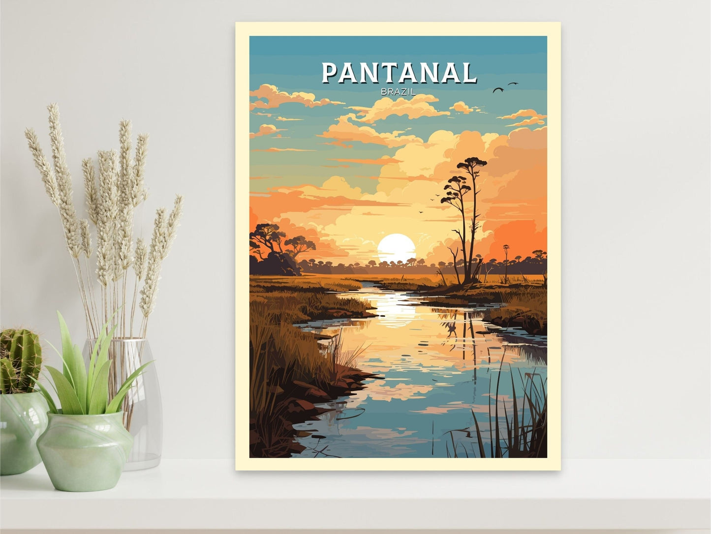 Pantanal Travel poster | Pantanal Print | Brazil Wall Art | Pantanal Brazil travel print | Housewarming gift Pantanal Brazil Print |ID 649