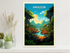 Amazon Forest Travel poster | Amazon Forest Print | Brazil Wall Art | Amazon Forest Brazil travel print | Housewarming gift | ID 644