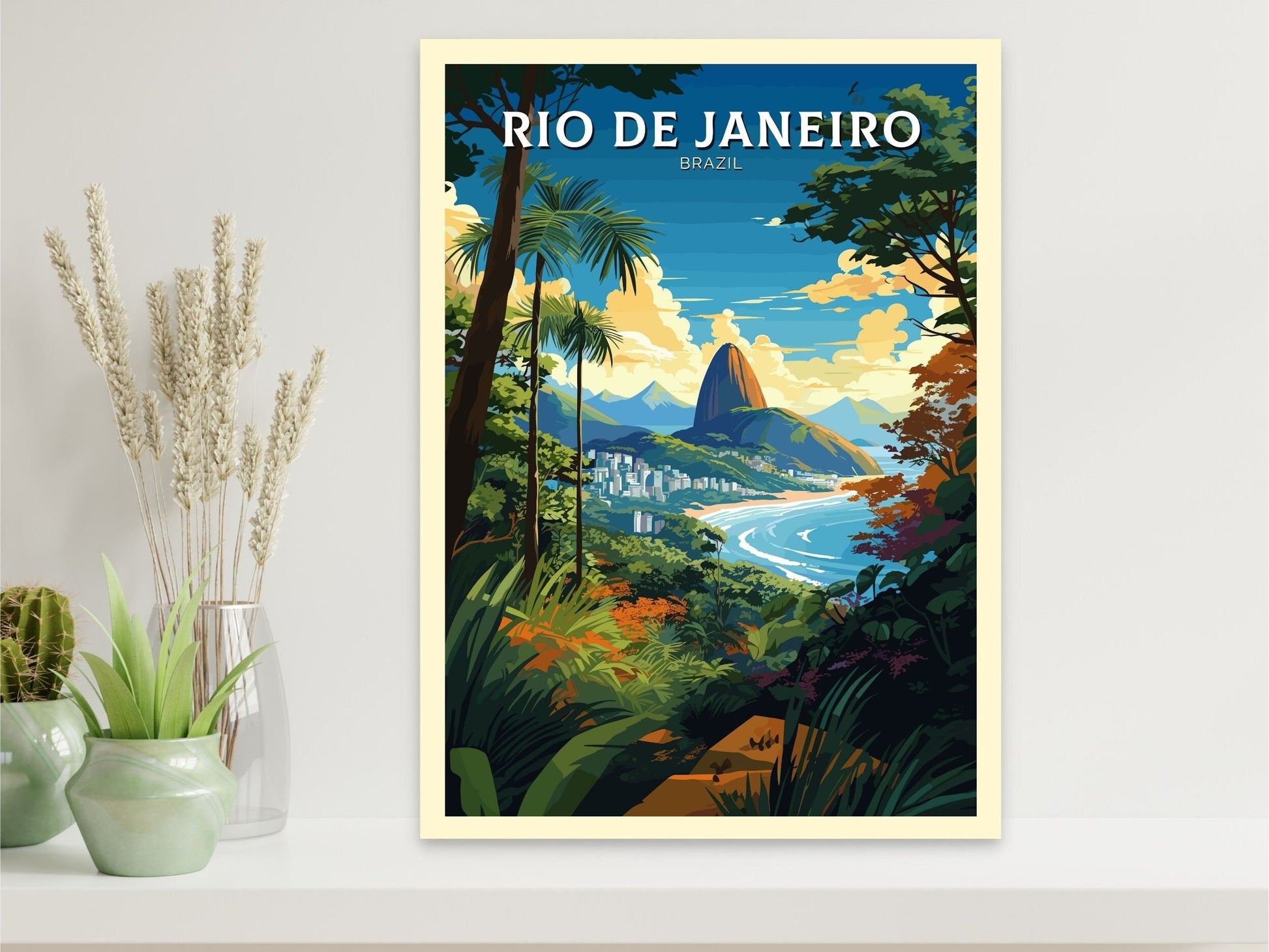 Rio De Janeiro Travel poster | Rio De Janeiro Print | Brazil Wall Art | Sugarloaf Mountain Rio de Janeiro Print | Housewarming gift | ID 670