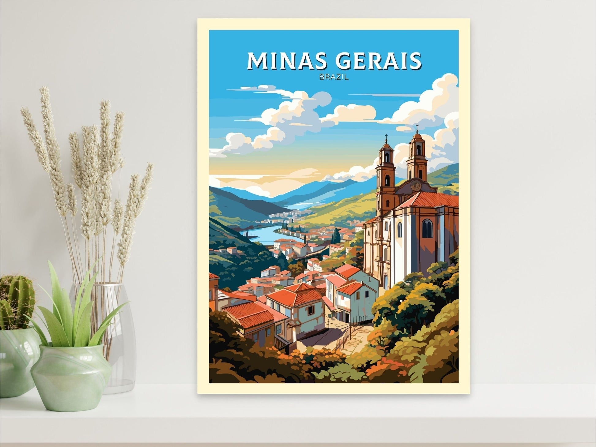 Minas Gerais Poster | Ouro Preto Print | Brazil Wall Art | Minas Gerais Brazil travel print | Birthday gift | Ouro Preto Brazil Art | ID 648