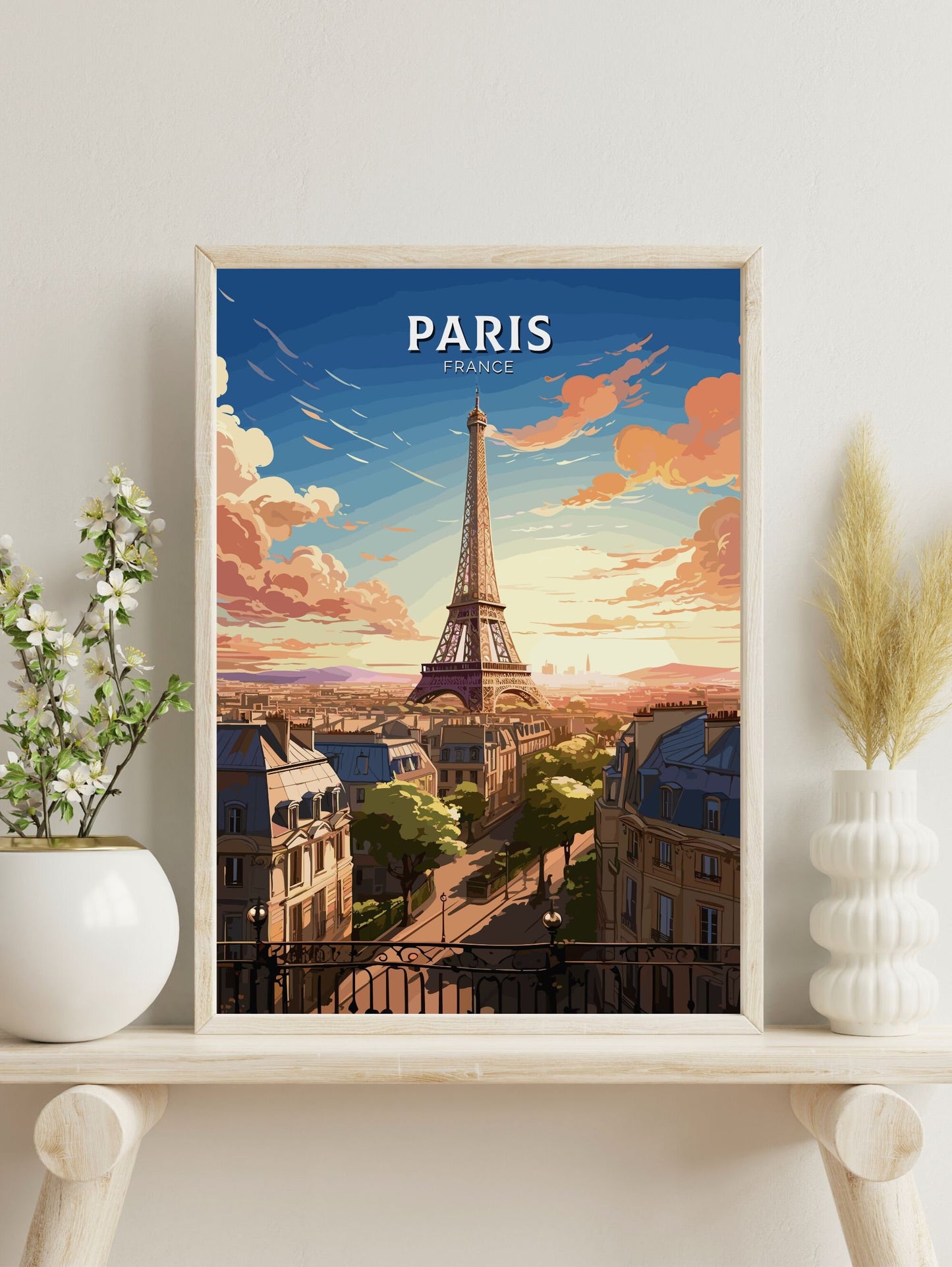 Paris Travel Print | Paris Illustration | Eiffel Tower Poster | Paris Art | France Print | Eiffel Tower Poster | Paris Affiche | ID 672