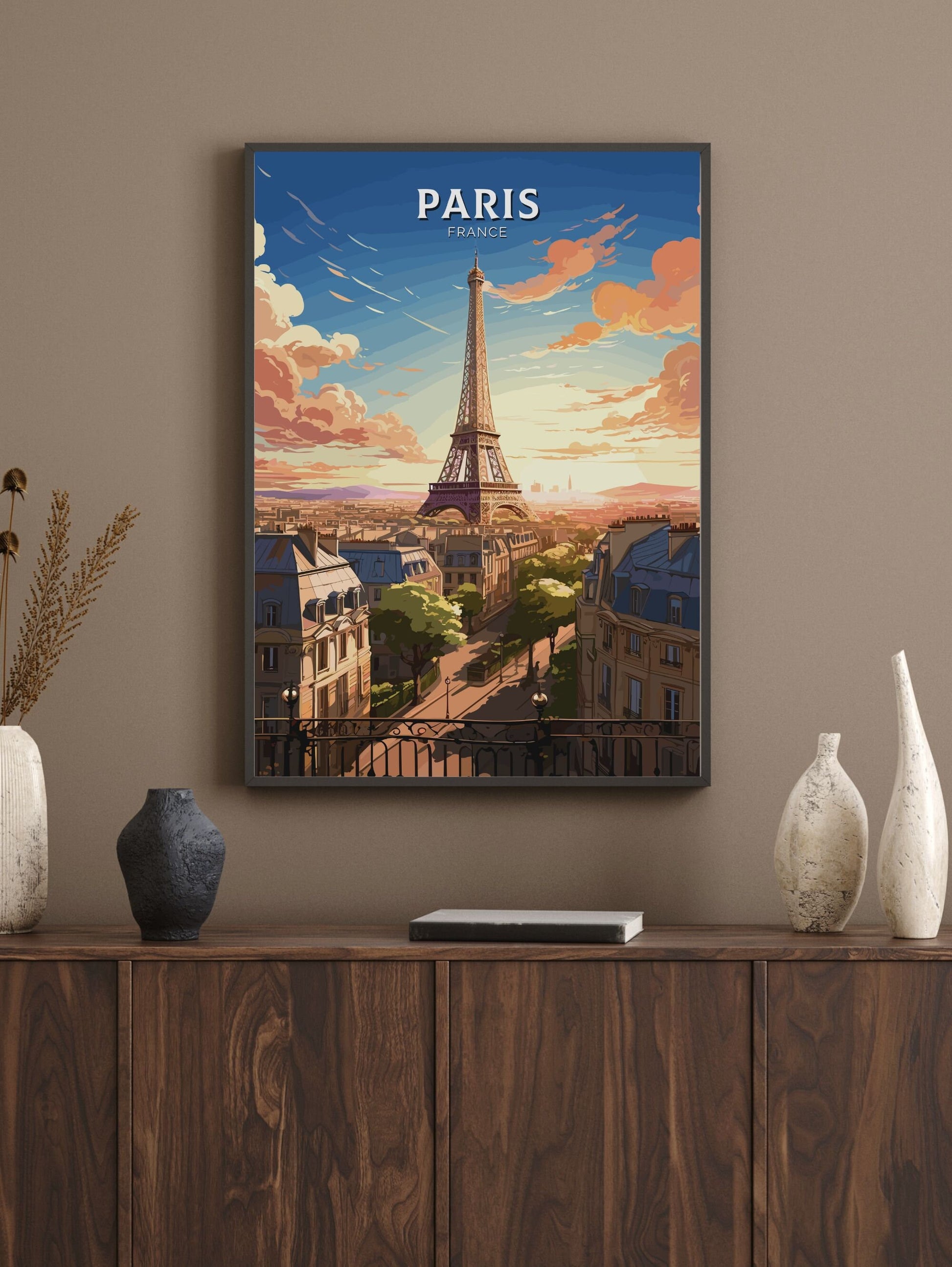 Paris Travel Print | Paris Illustration | Eiffel Tower Poster | Paris Art | France Print | Eiffel Tower Poster | Paris Affiche | ID 672