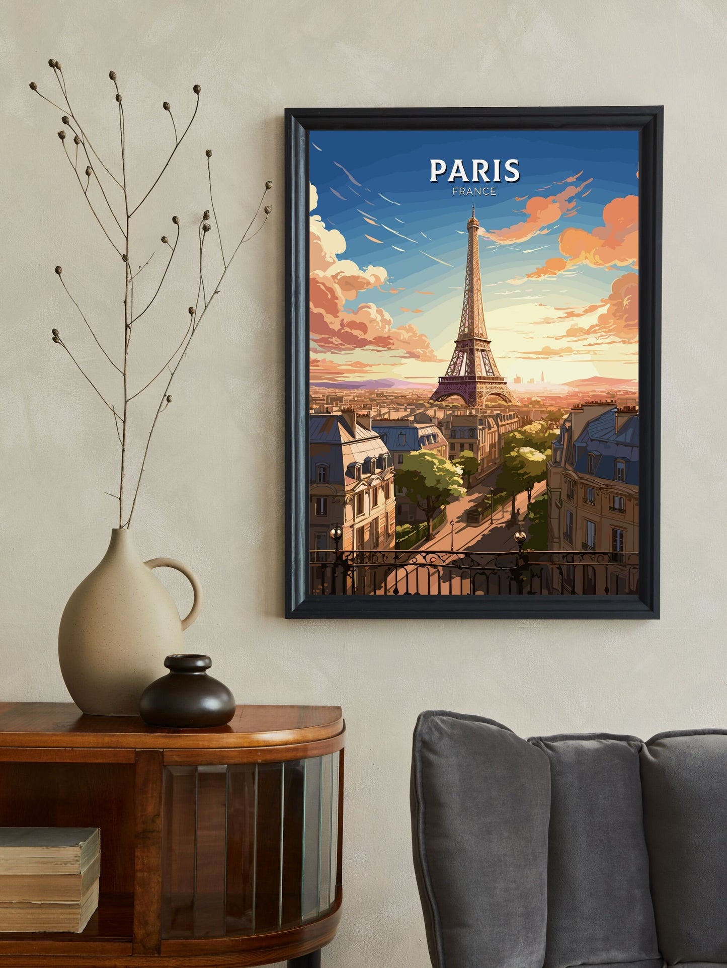 Paris Travel Print | Paris Illustration | Eiffel Tower Poster | Paris Art | France Print | Eiffel Tower Poster | Paris Affiche | ID 672