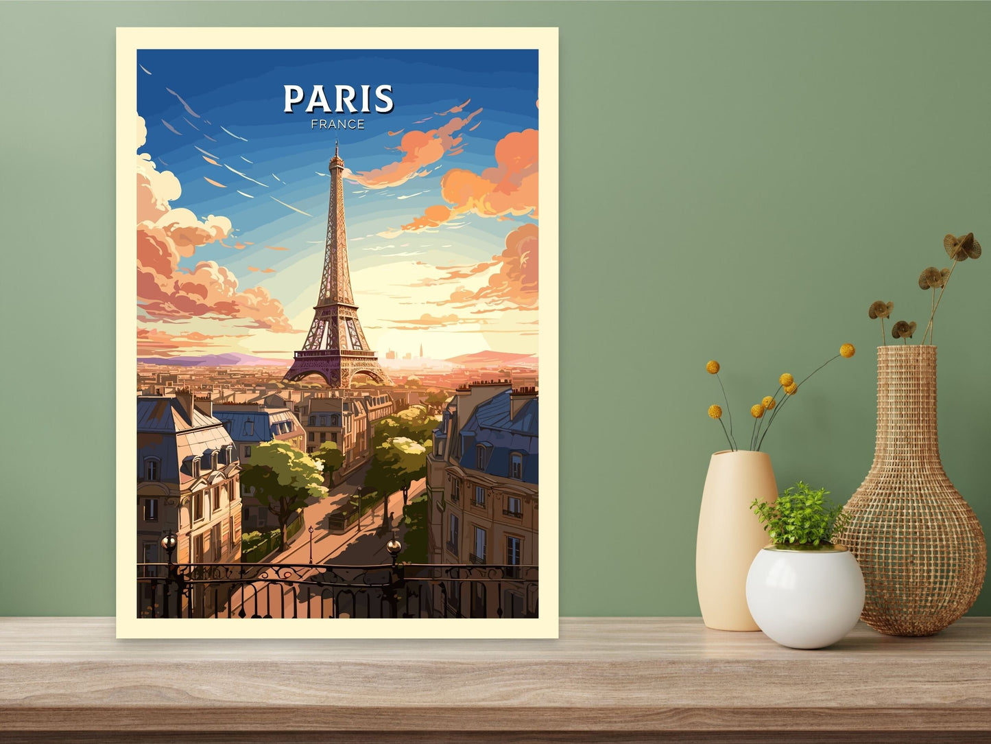 Paris Travel Print | Paris Illustration | Eiffel Tower Poster | Paris Art | France Print | Eiffel Tower Poster | Paris Affiche | ID 672