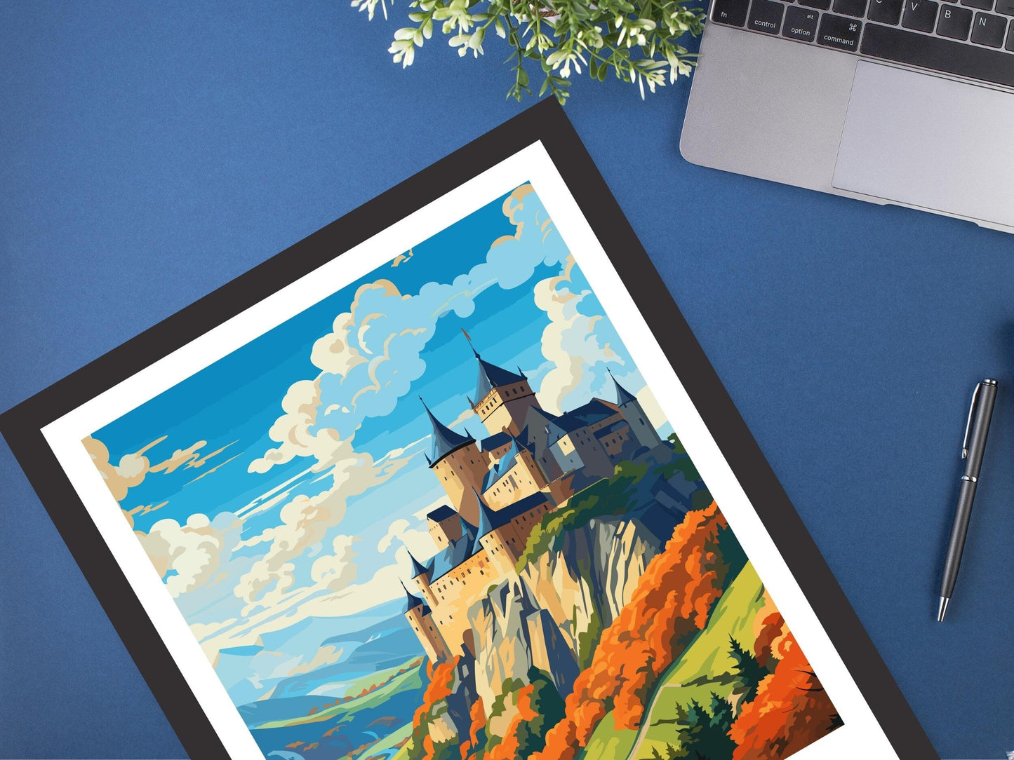 Karlštejn Print | Karlštejn Poster | Karlštejn Illustration | Karlštejn Castle Wall Art | Czechia Print | Karlštejn Castle Poster | ID 657