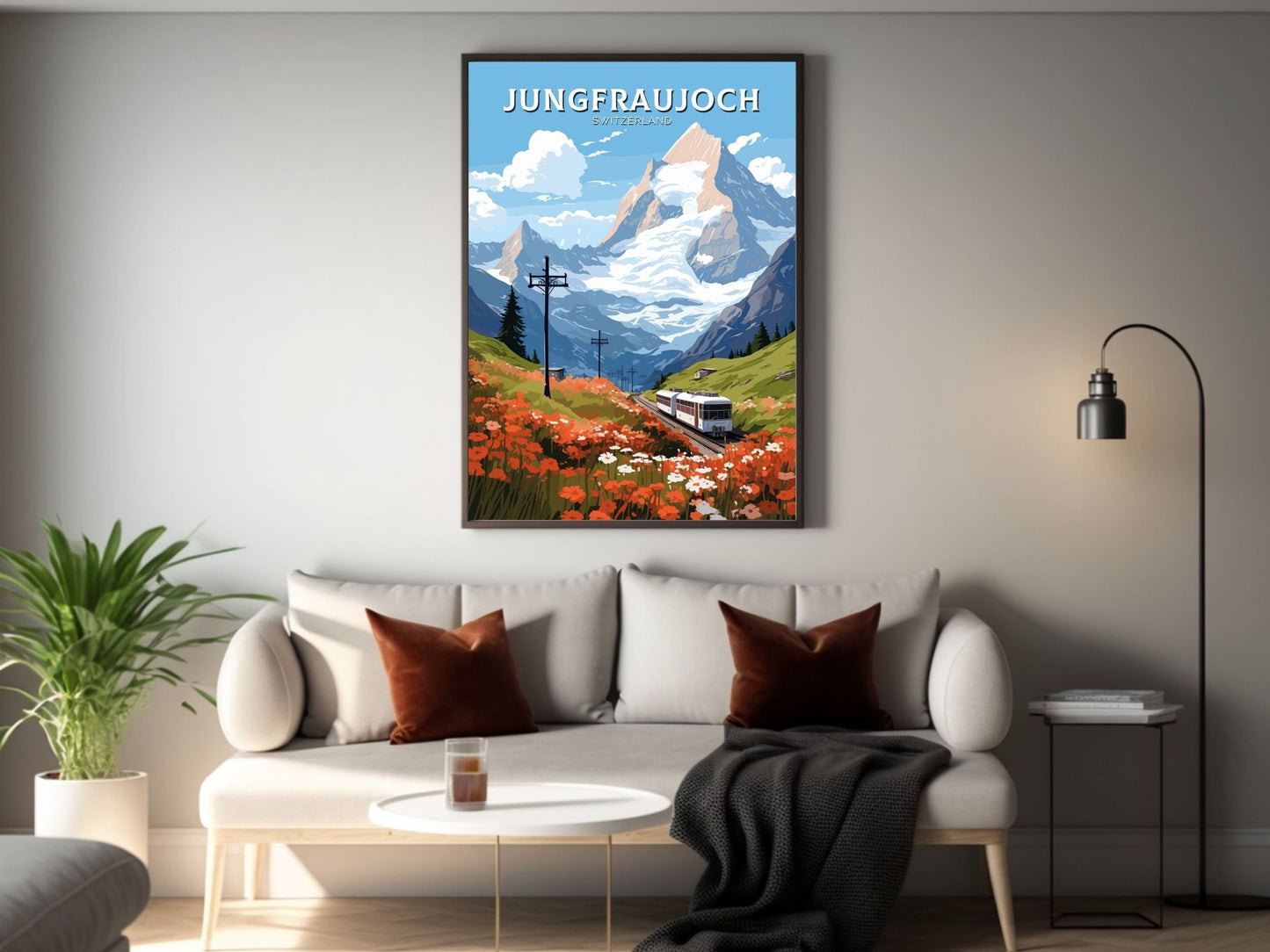 Jungfraujoc Poster | Jungfraujoc Print | Jungfraujoc Illustration | Jungfraujoc Wall Art | Switzerland Print | Jungfraujoc Artwork | ID 676