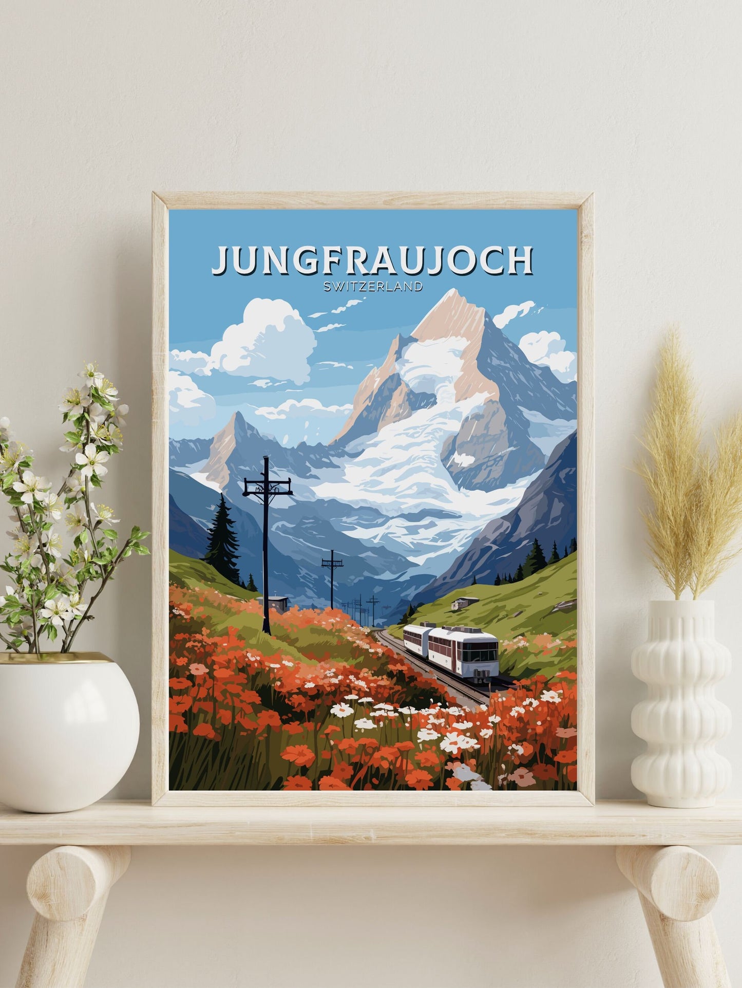 Jungfraujoc Poster | Jungfraujoc Print | Jungfraujoc Illustration | Jungfraujoc Wall Art | Switzerland Print | Jungfraujoc Artwork | ID 676