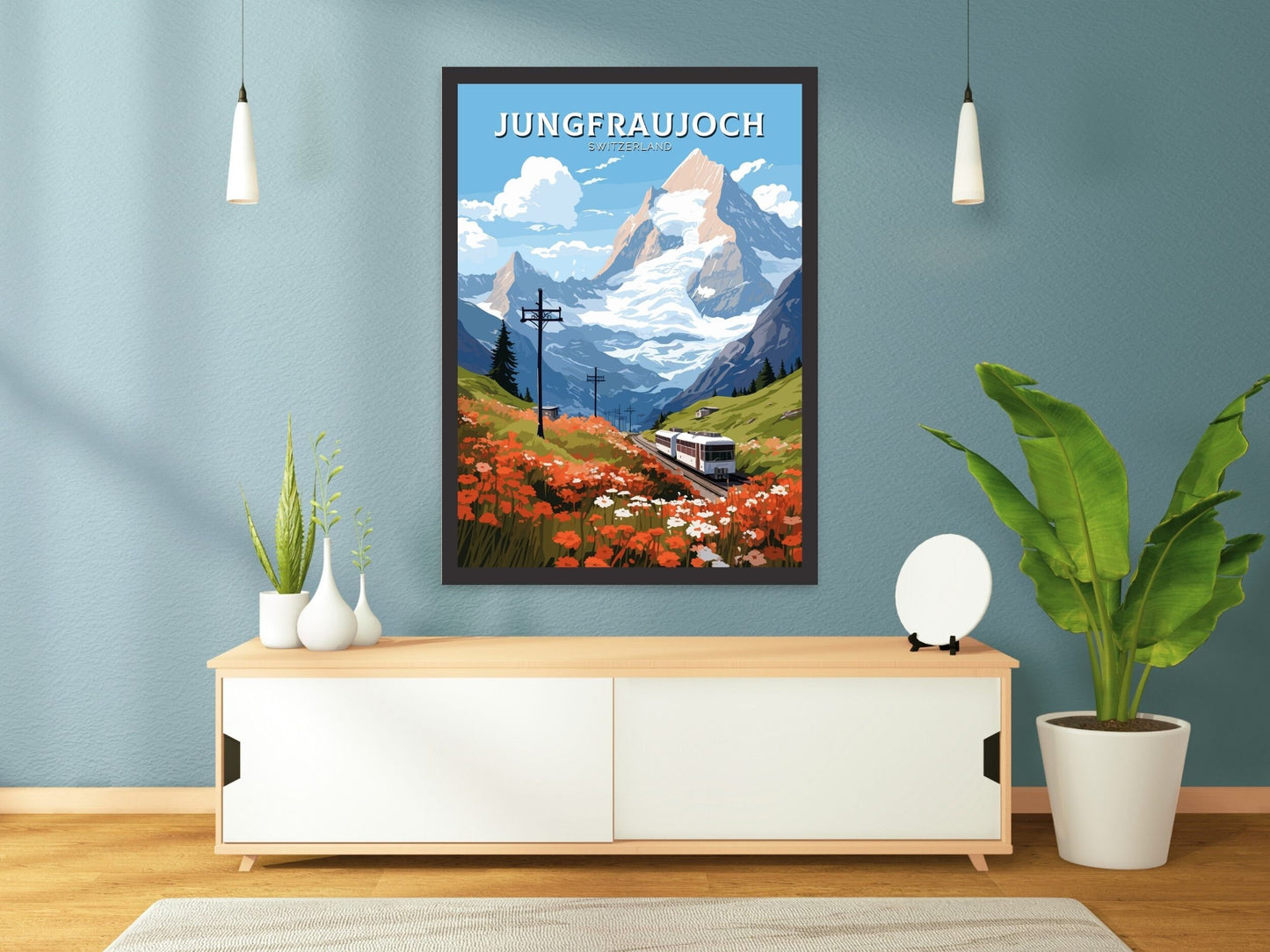 Jungfraujoc Poster | Jungfraujoc Print | Jungfraujoc Illustration | Jungfraujoc Wall Art | Switzerland Print | Jungfraujoc Artwork | ID 676