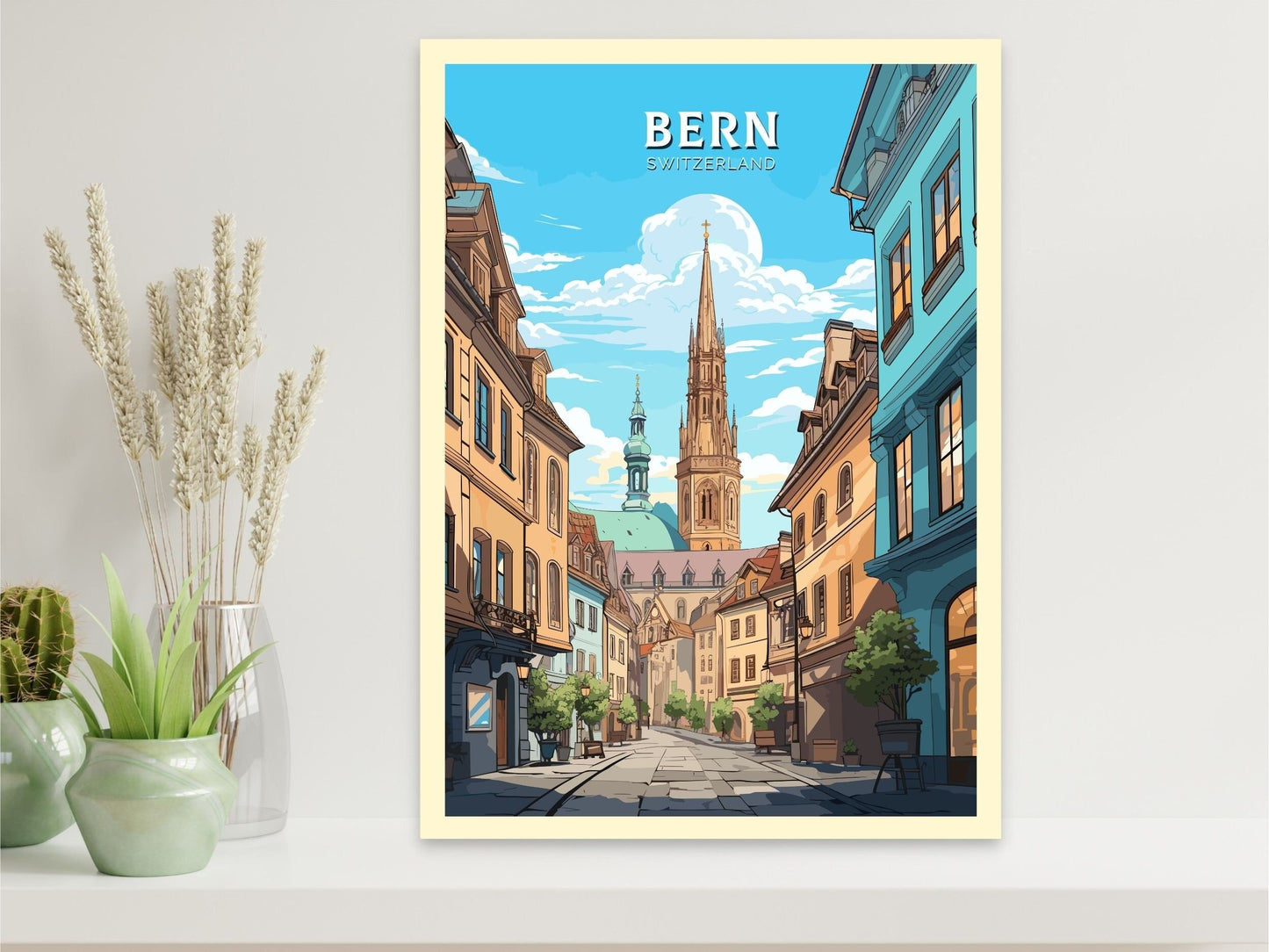 Bern Travel Poster | Bern Travel Print | Bern Illustration | Bern Wall Art | Switzerland Print | Bern Artwork | Switzerland Poster | ID 673