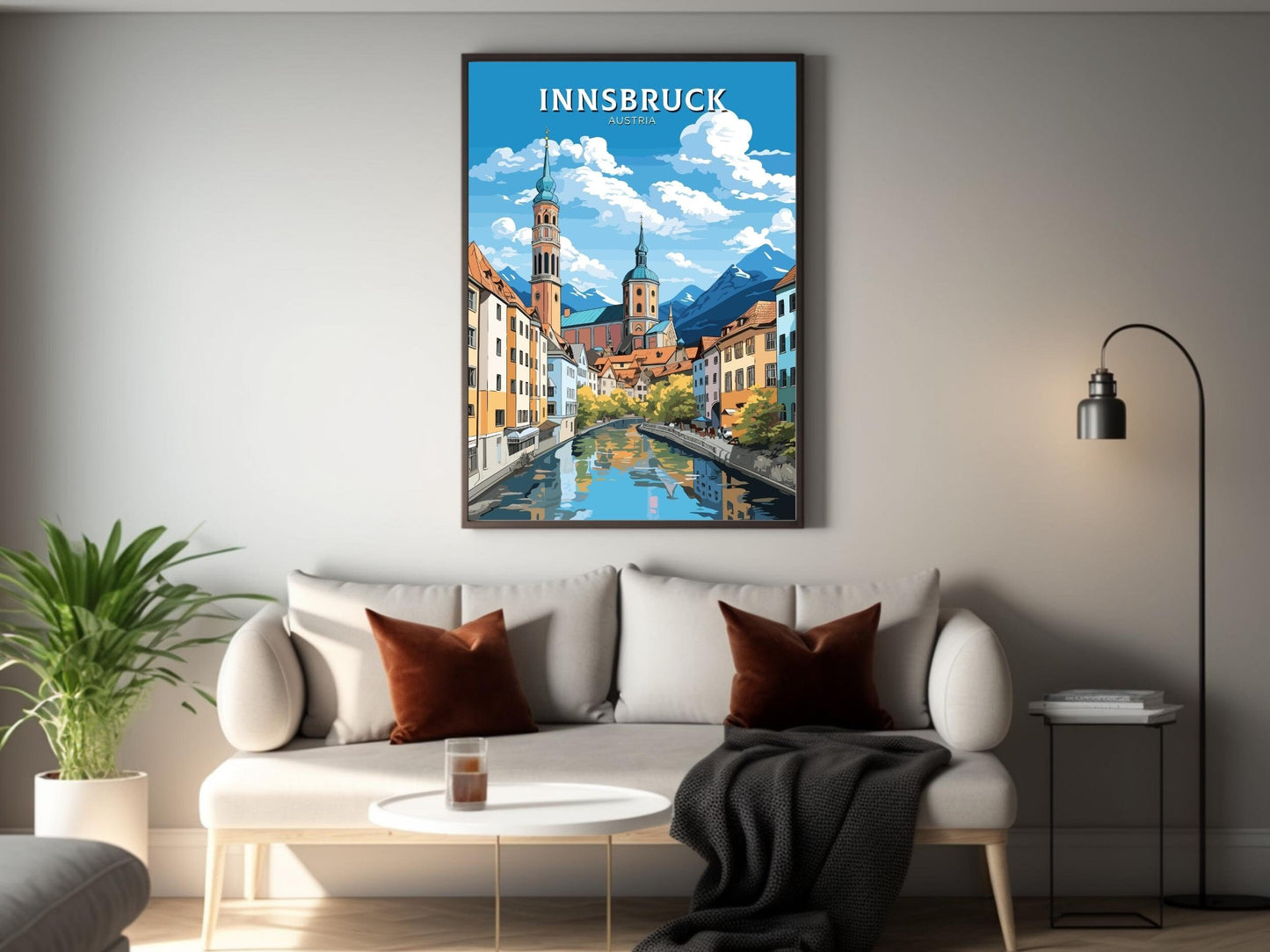 Innsbruck Poster | Innsbruck Wall Art | Innsbruck Art | Innsbruck Print | Illustration | Austria Poster | Innsbruck Old Town ID 661