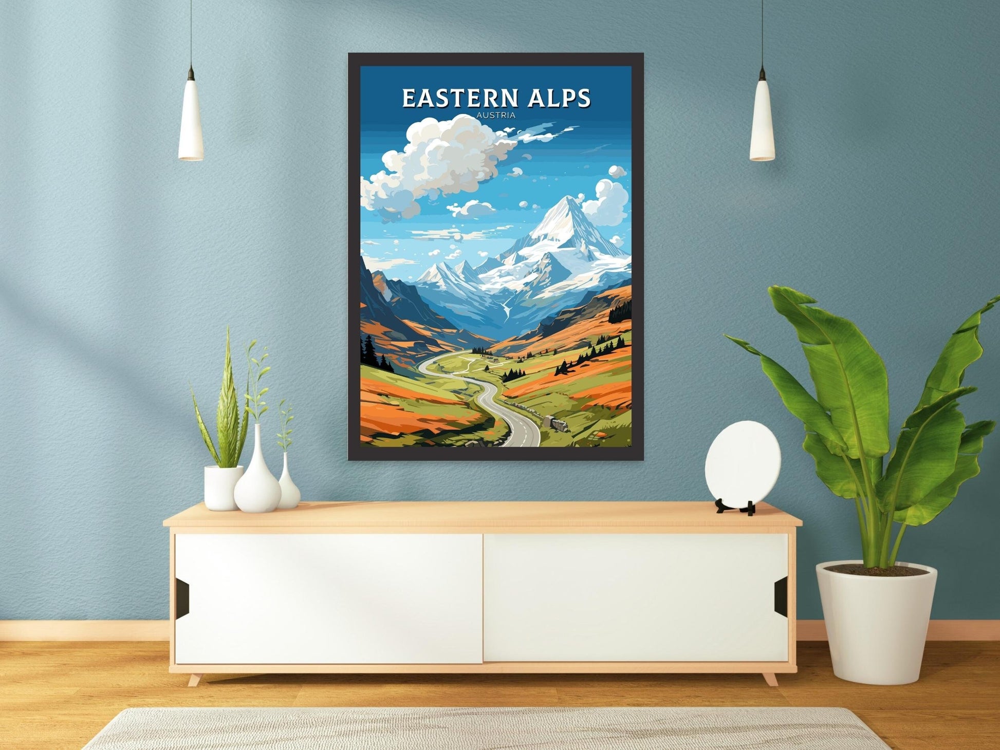 Eastern Alps Poster | Eastern Alps Wall Art | Eastern Alps Art | Eastern Alps Print | Illustration | Austria Poster | The Alps Poster ID 662