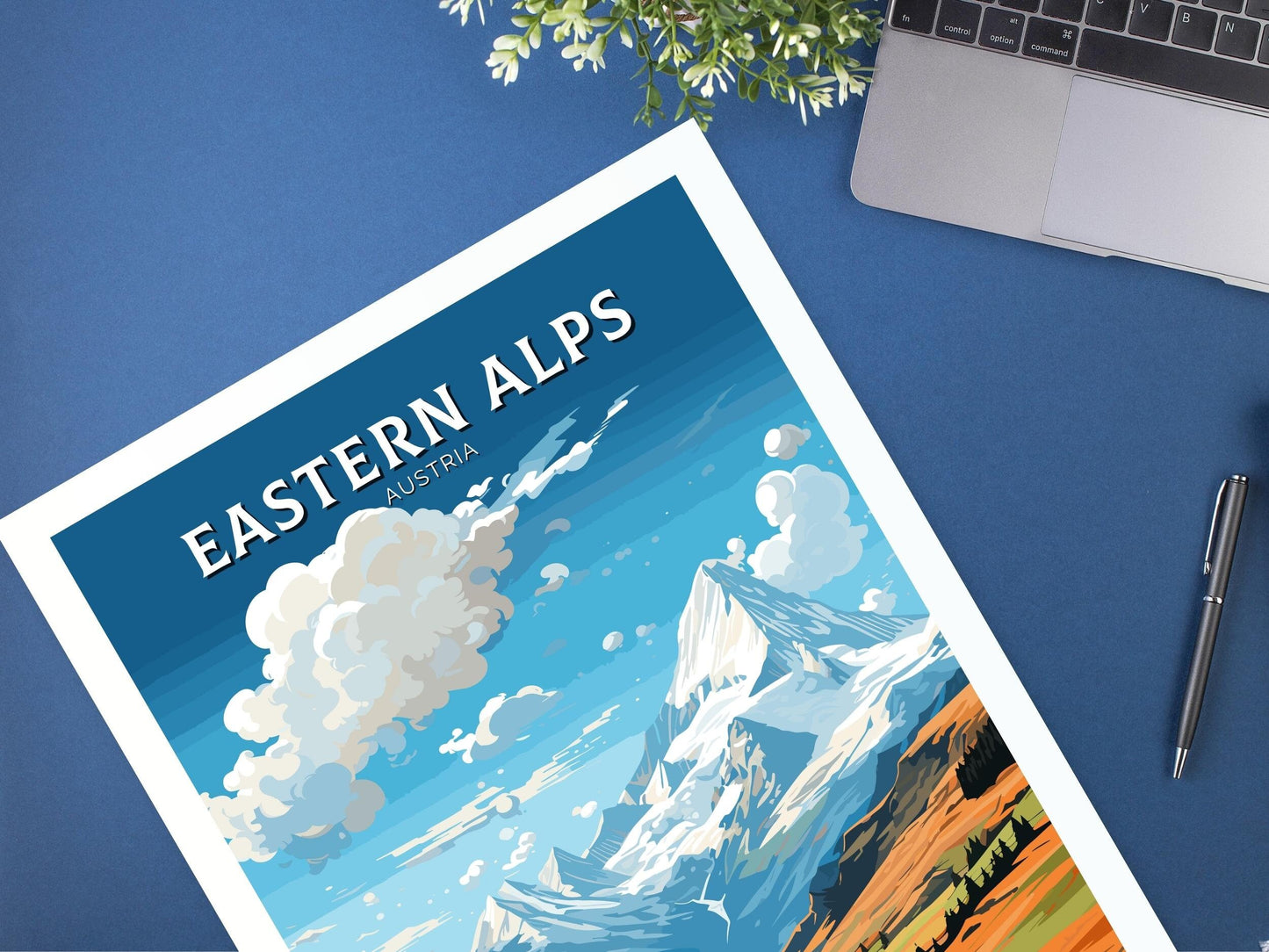 Eastern Alps Poster | Eastern Alps Wall Art | Eastern Alps Art | Eastern Alps Print | Illustration | Austria Poster | The Alps Poster ID 662