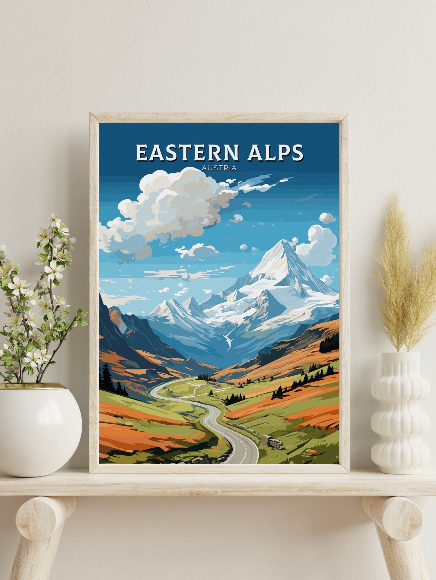 Eastern Alps Poster | Eastern Alps Wall Art | Eastern Alps Art | Eastern Alps Print | Illustration | Austria Poster | The Alps Poster ID 662