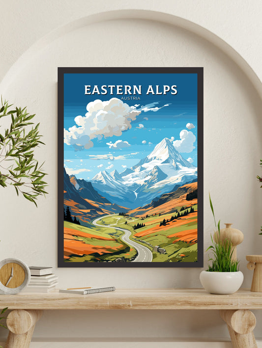 Eastern Alps Poster | Eastern Alps Wall Art | Eastern Alps Art | Eastern Alps Print | Illustration | Austria Poster | The Alps Poster ID 662