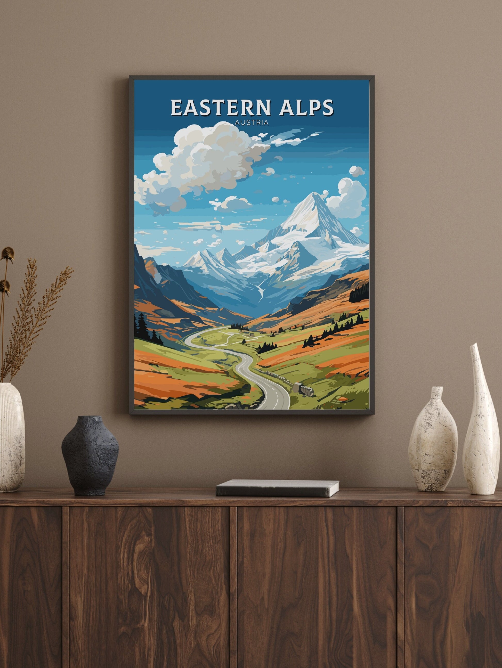 Eastern Alps Poster | Eastern Alps Wall Art | Eastern Alps Art | Eastern Alps Print | Illustration | Austria Poster | The Alps Poster ID 662