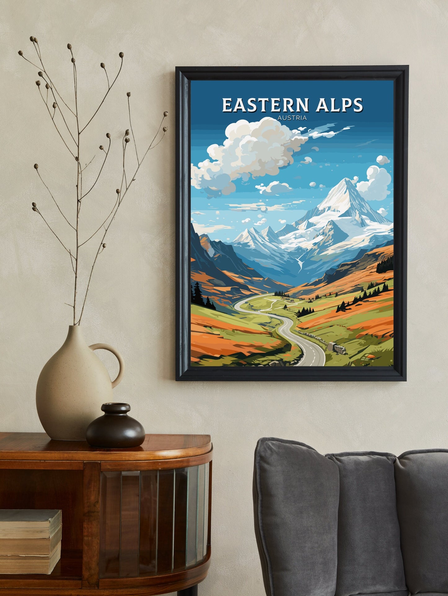 Eastern Alps Poster | Eastern Alps Wall Art | Eastern Alps Art | Eastern Alps Print | Illustration | Austria Poster | The Alps Poster ID 662