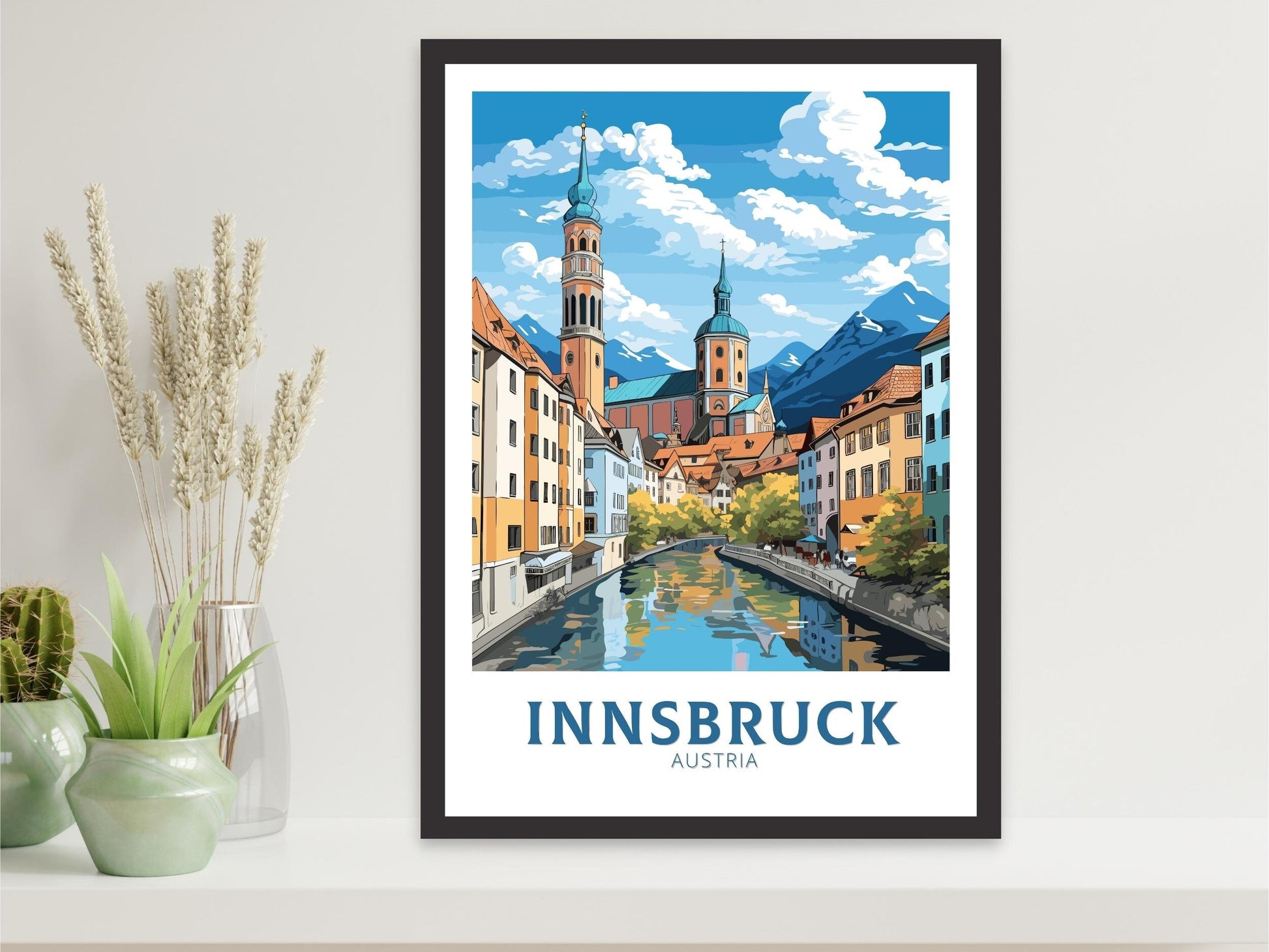 Innsbruck Print | Innsbruck Poster | Innsbruck Wall Art | Innsbruck Art | Illustration | Austria Poster | Innsbruck Old Town ID 668