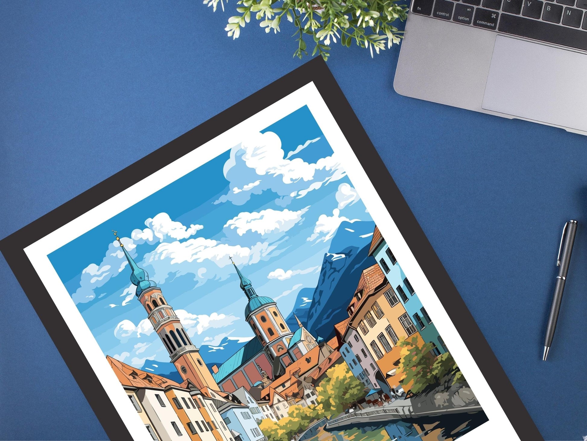 Innsbruck Print | Innsbruck Poster | Innsbruck Wall Art | Innsbruck Art | Illustration | Austria Poster | Innsbruck Old Town ID 668