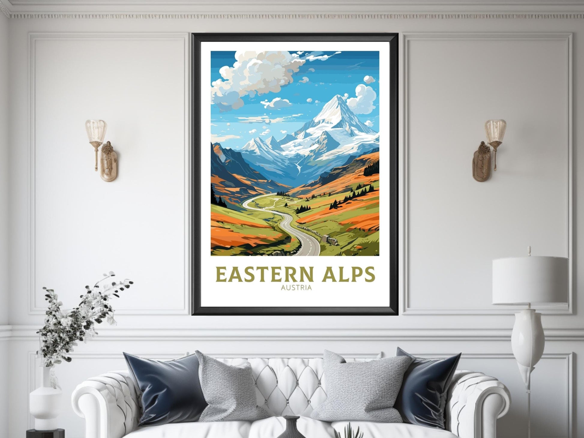 Eastern Alps Print | Eastern Alps Poster | Eastern Alps Wall Art | Eastern Alps Art | Illustration | Austria Poster | The Alps Poster ID 669