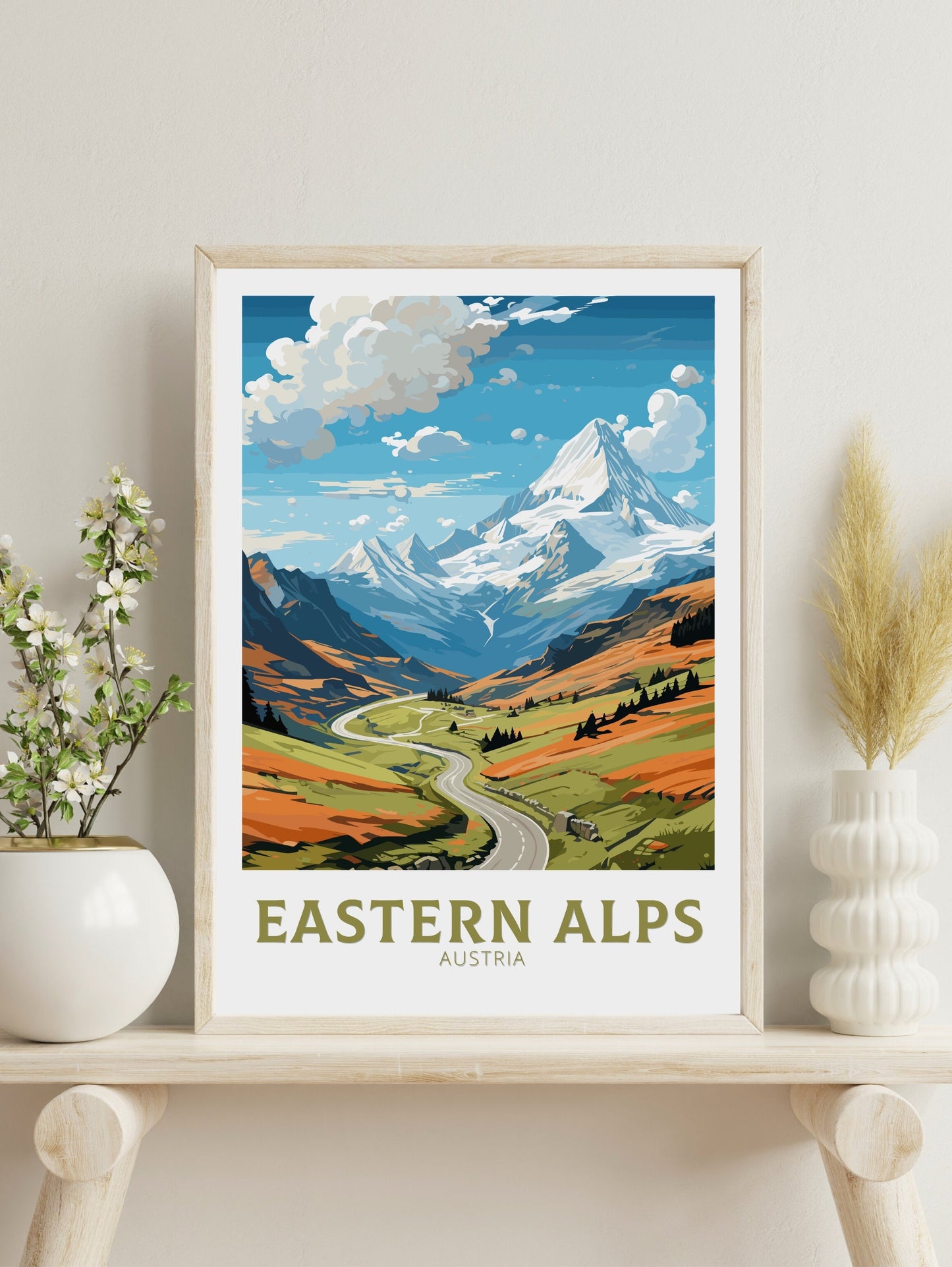 Eastern Alps Print | Eastern Alps Poster | Eastern Alps Wall Art | Eastern Alps Art | Illustration | Austria Poster | The Alps Poster ID 669