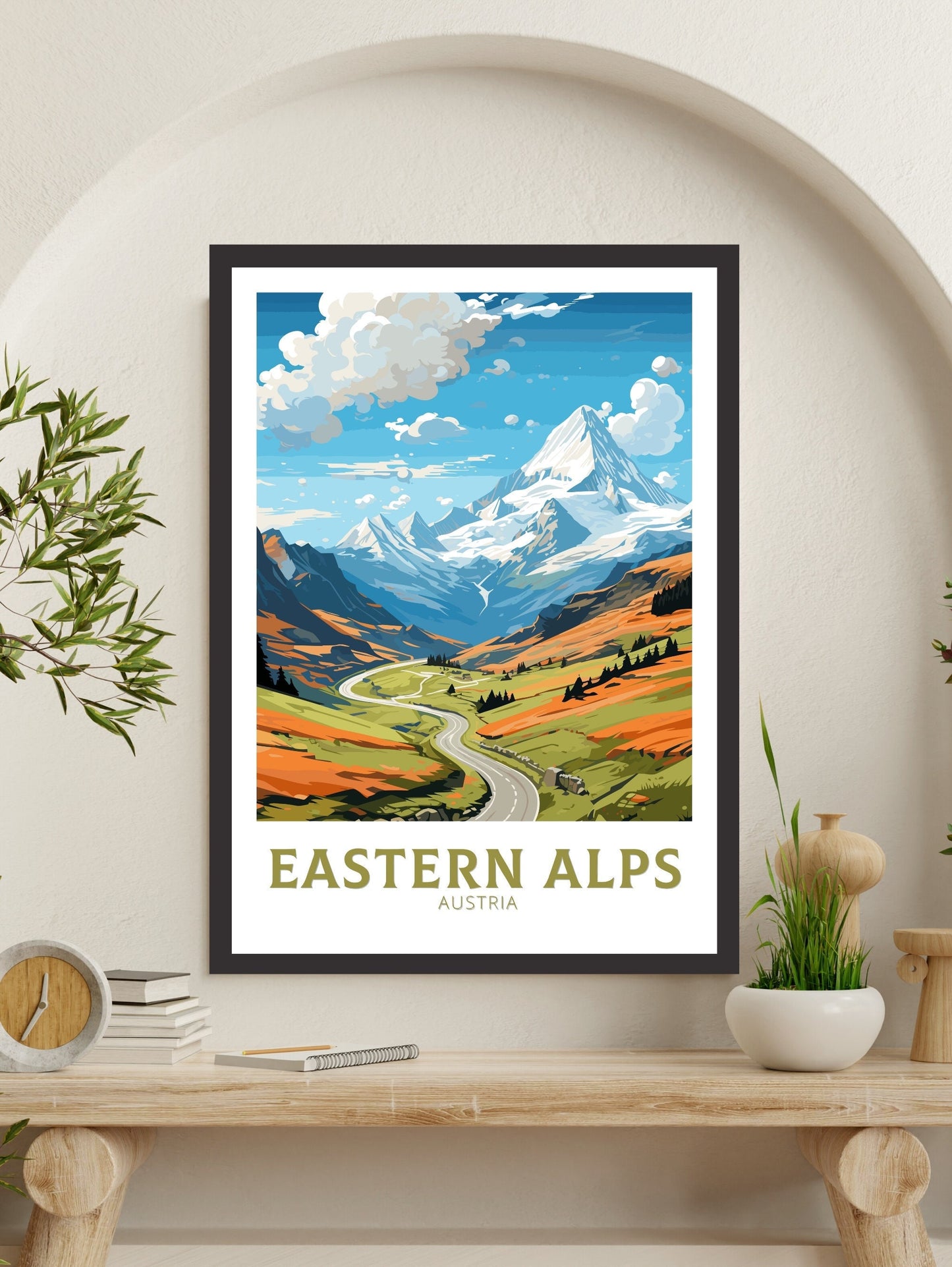 Eastern Alps Print | Eastern Alps Poster | Eastern Alps Wall Art | Eastern Alps Art | Illustration | Austria Poster | The Alps Poster ID 669