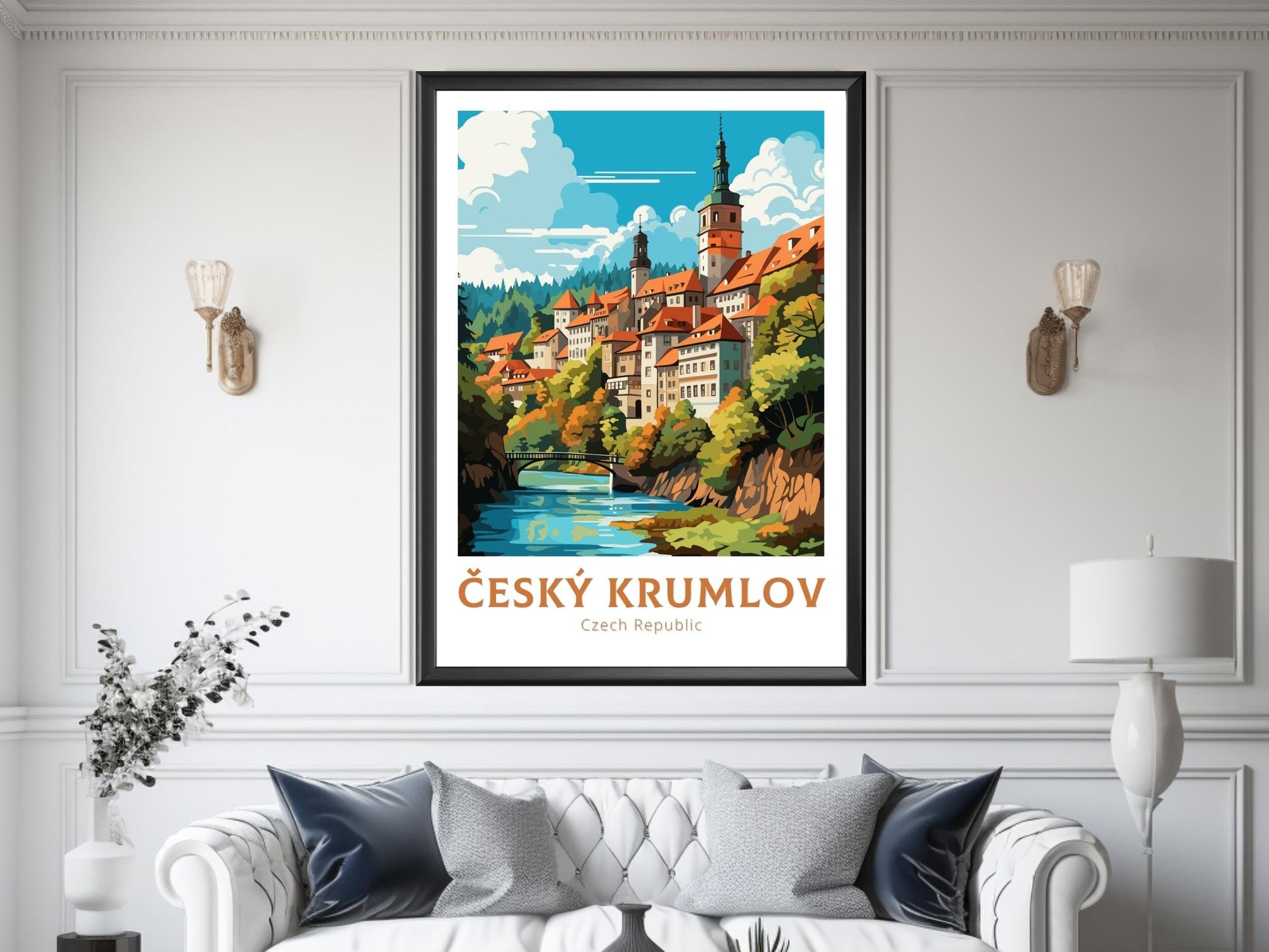 Český Krumlov Print | Český Krumlov Poster | Český Krumlov Illustration | Český Krumlov Castle | Czechia Print | Český Krumlov ID 683