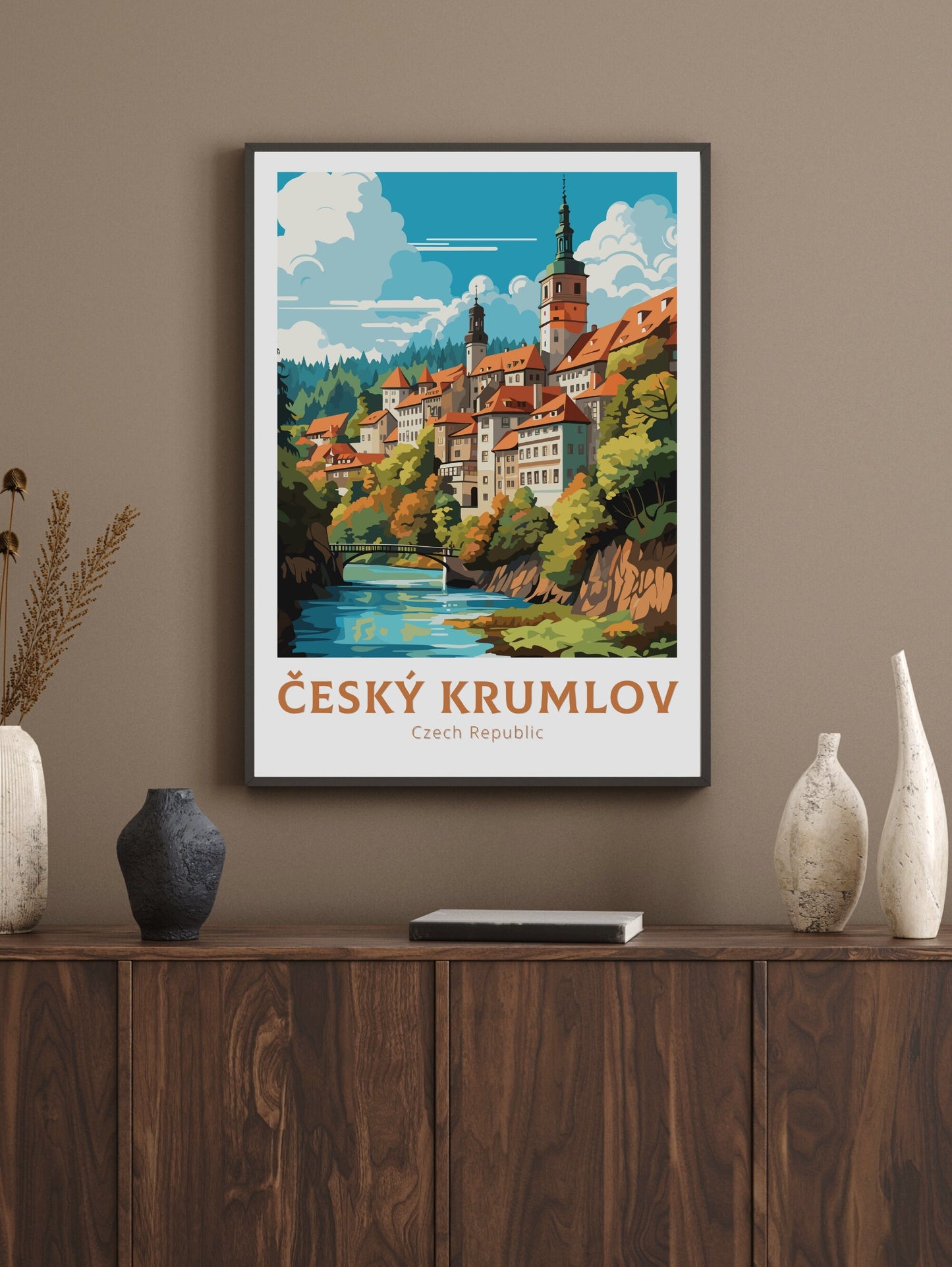 Český Krumlov Print | Český Krumlov Poster | Český Krumlov Illustration | Český Krumlov Castle | Czechia Print | Český Krumlov ID 683