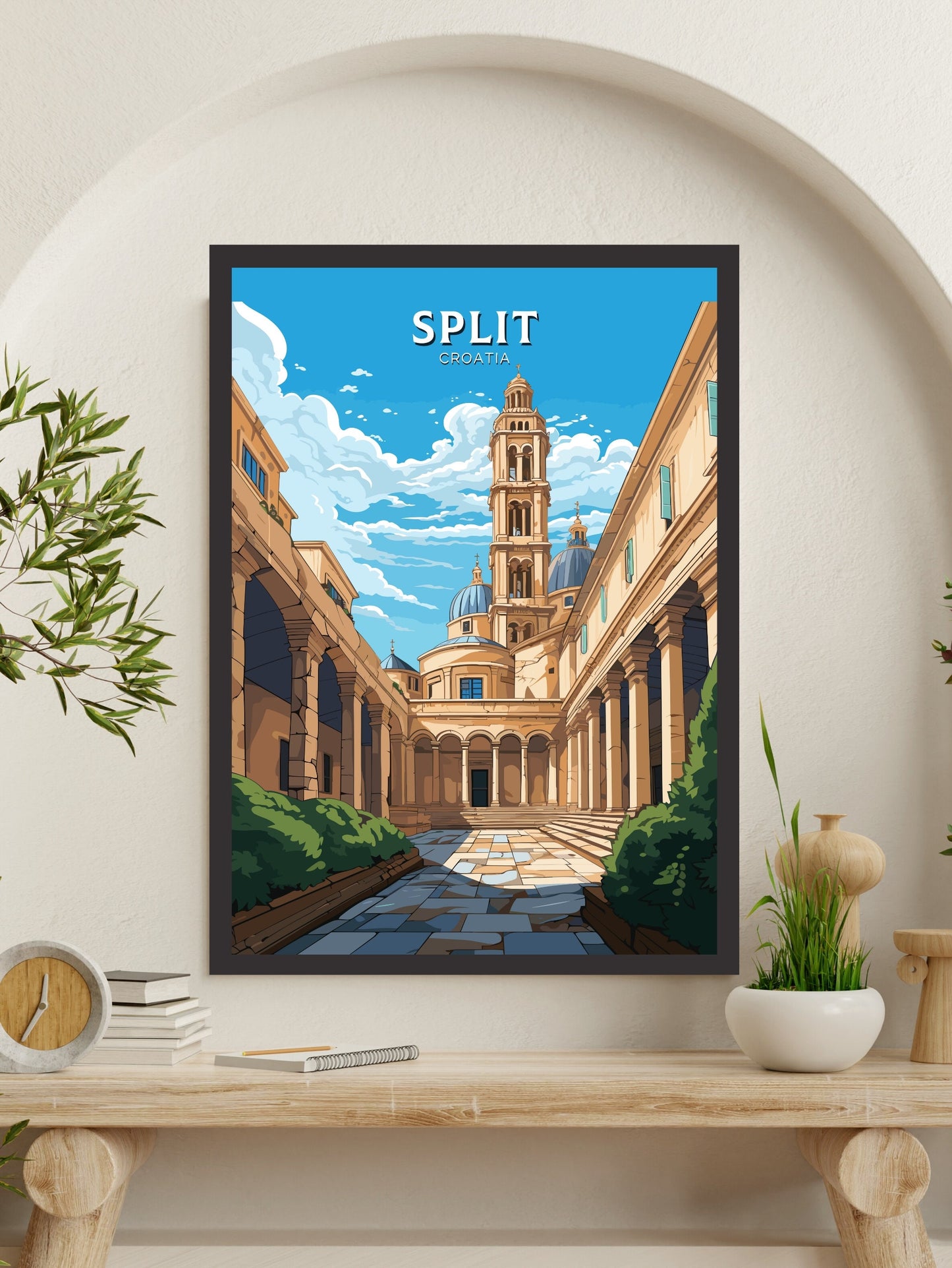 Split Print | Split Illustration | Split Wall Art | Croatia Print | Split Poster | Split Lakes Painting | Split Croatia Poster | ID 689