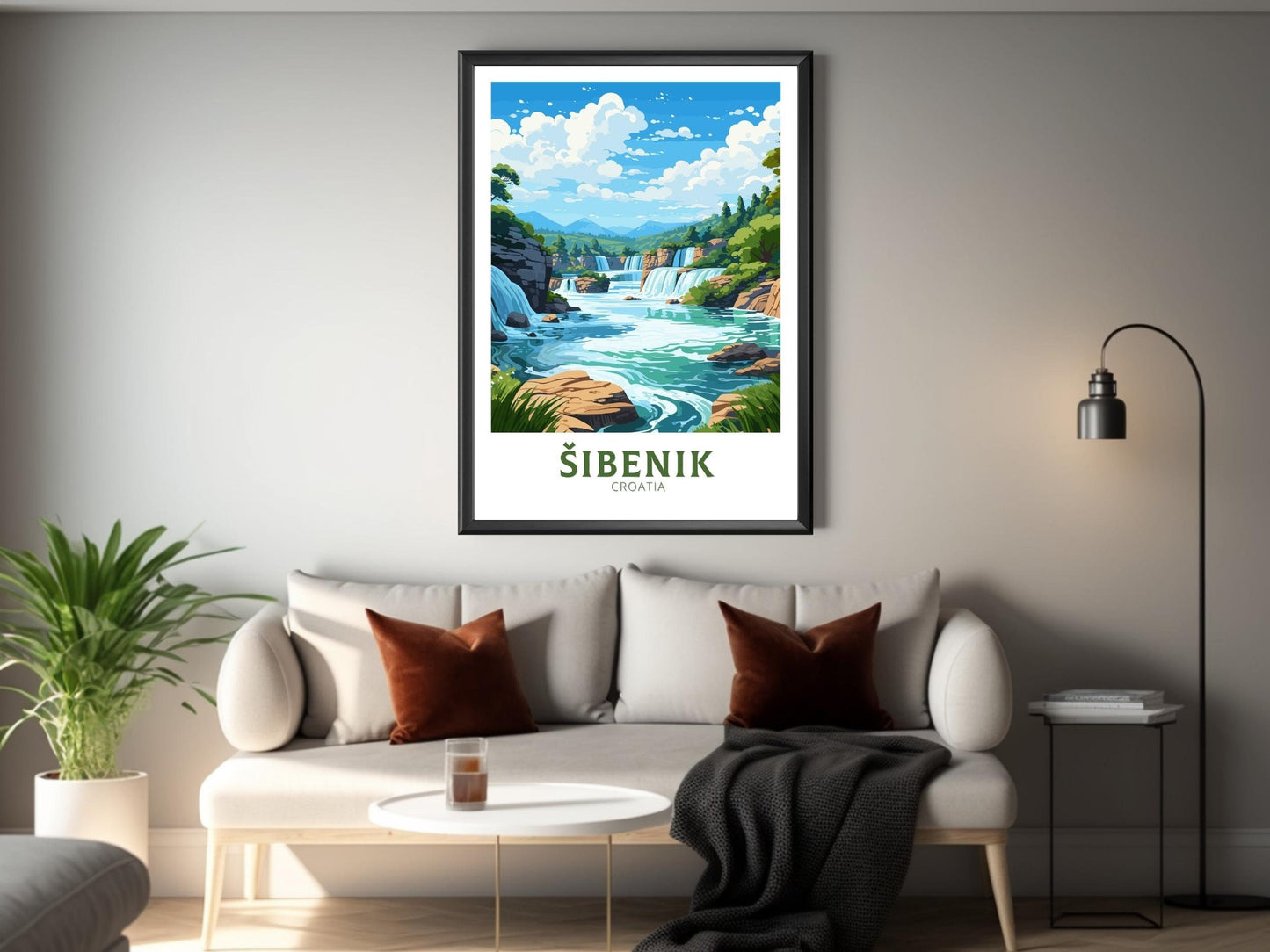 Sibenik Print | Sibenik Travel Poster | Sibenik Illustration | Sibenik Wall Art | Croatia Print | Sibenik Krka National Park Poster | ID 690