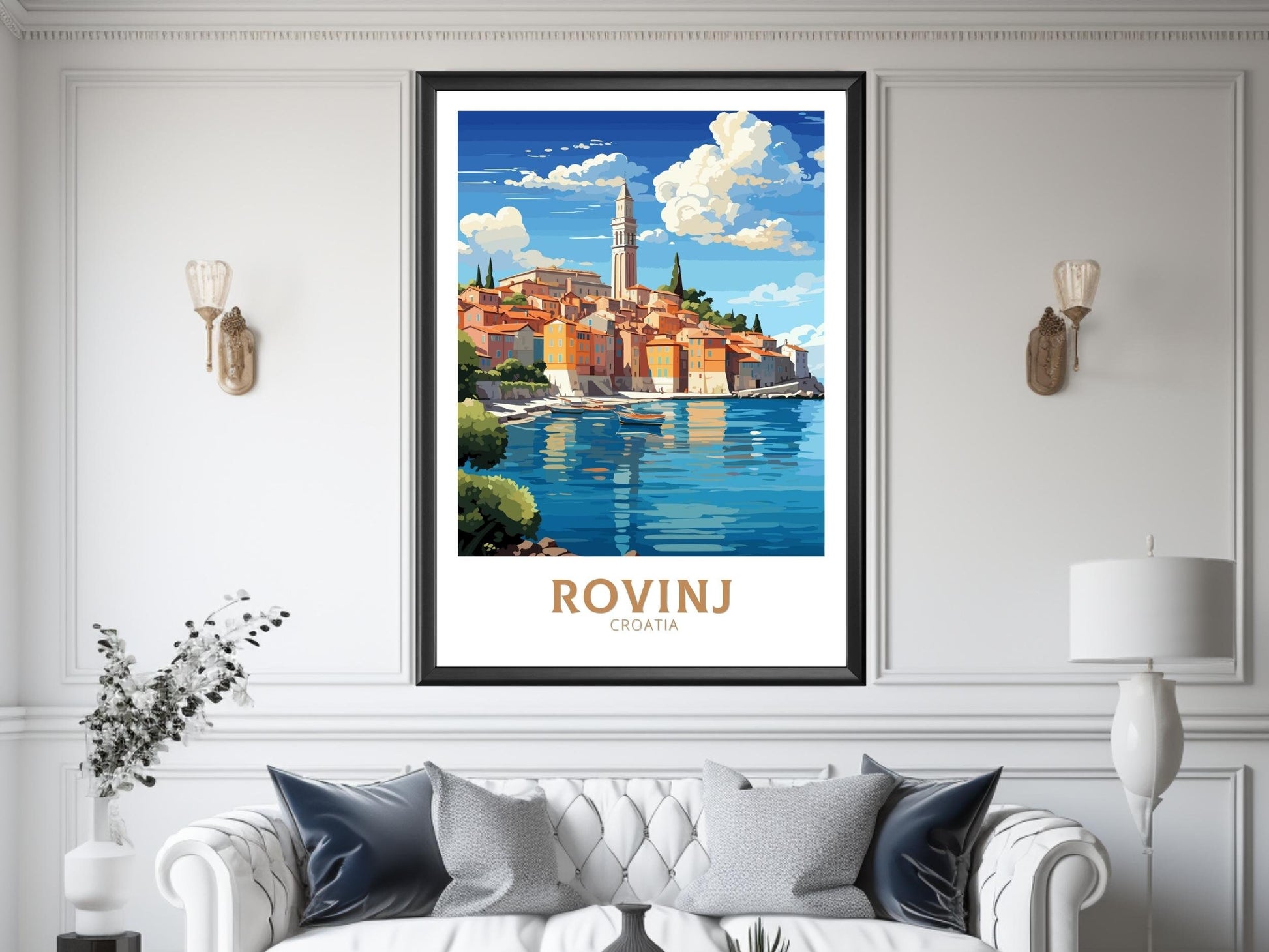 Rovinj Print | Rovinj Travel Poster | Rovinj Illustration | Rovinj Wall Art | Croatia Print | Rovinj Croatia Poster | ID 691