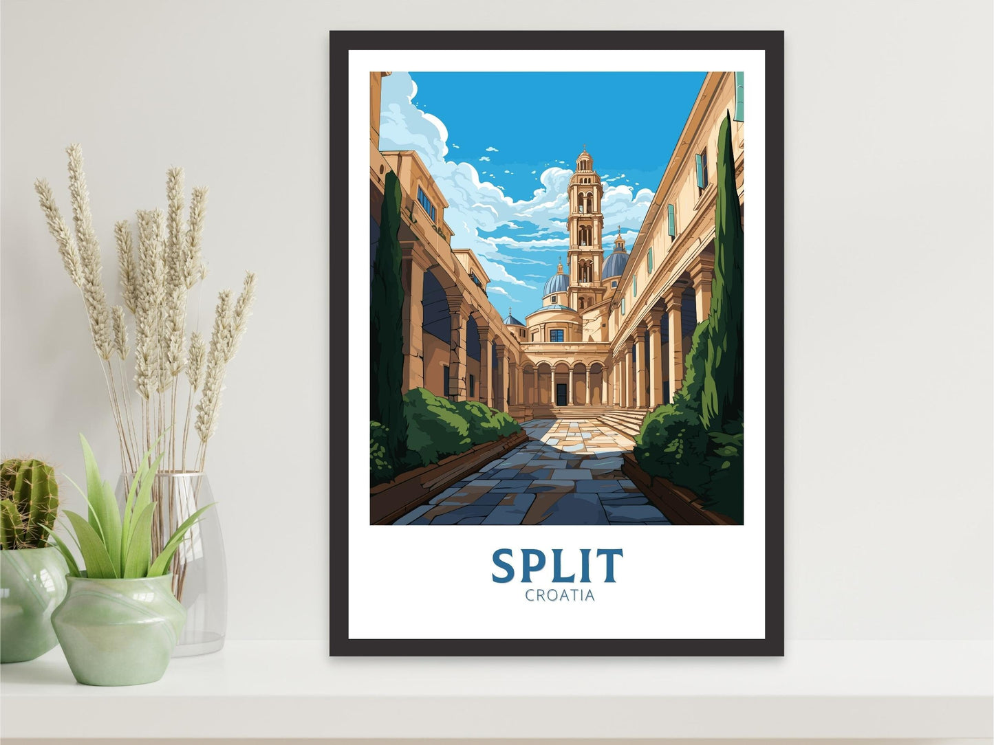 Split Poster | Split Print | Split Illustration | Split Wall Art | Croatia Print | Split Lakes Painting | Split Croatia Poster | ID 695