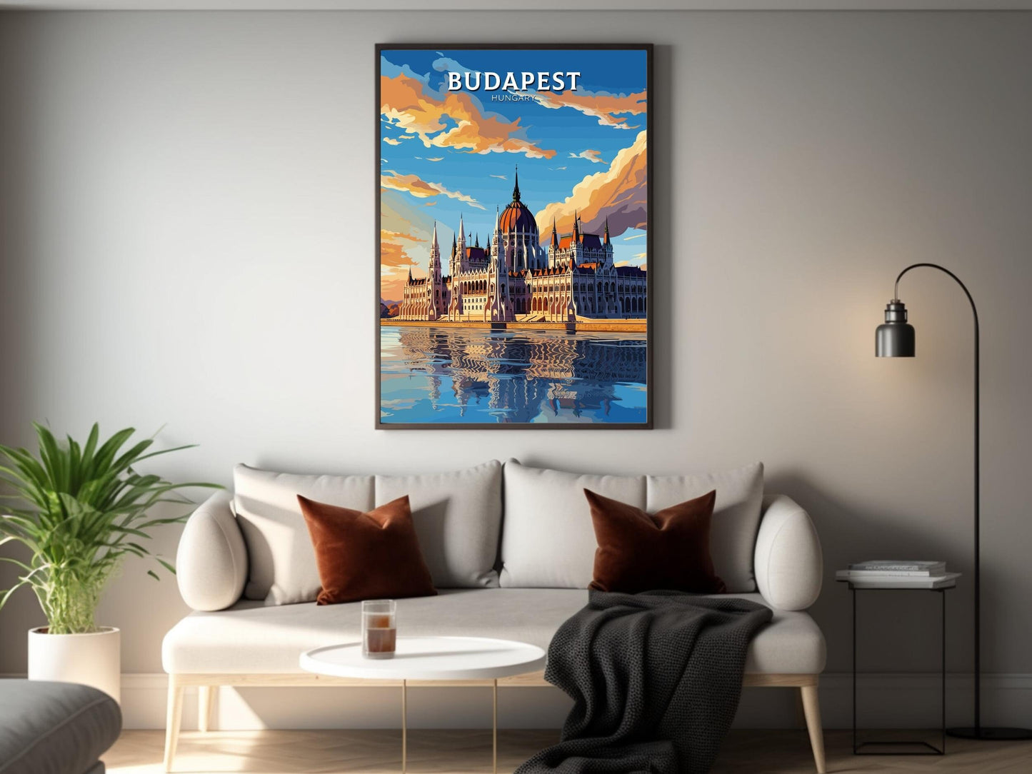 Budapest Travel Poster | Budapest Illustration | Budapest Wall Art | Budapest Print| Hungary Poster | Budapest Parliament Building ID 696