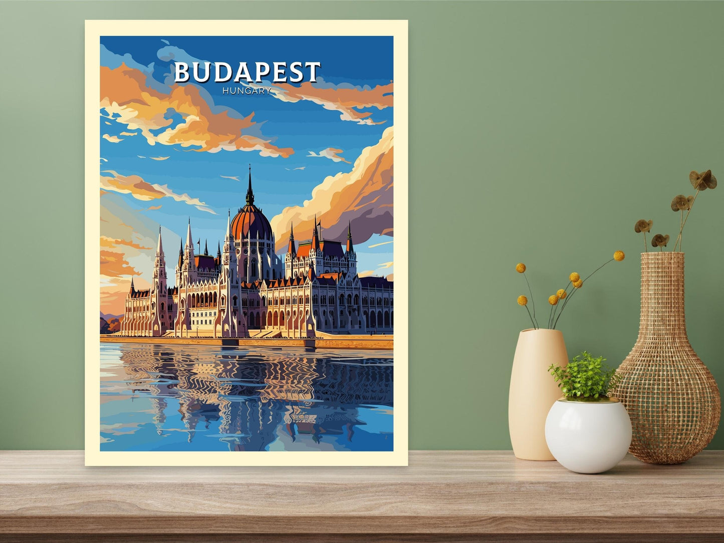 Budapest Travel Poster | Budapest Illustration | Budapest Wall Art | Budapest Print| Hungary Poster | Budapest Parliament Building ID 696