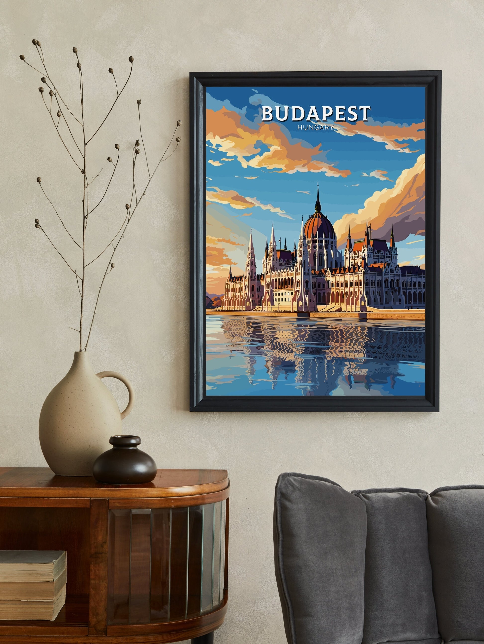 Budapest Travel Poster | Budapest Illustration | Budapest Wall Art | Budapest Print| Hungary Poster | Budapest Parliament Building ID 696