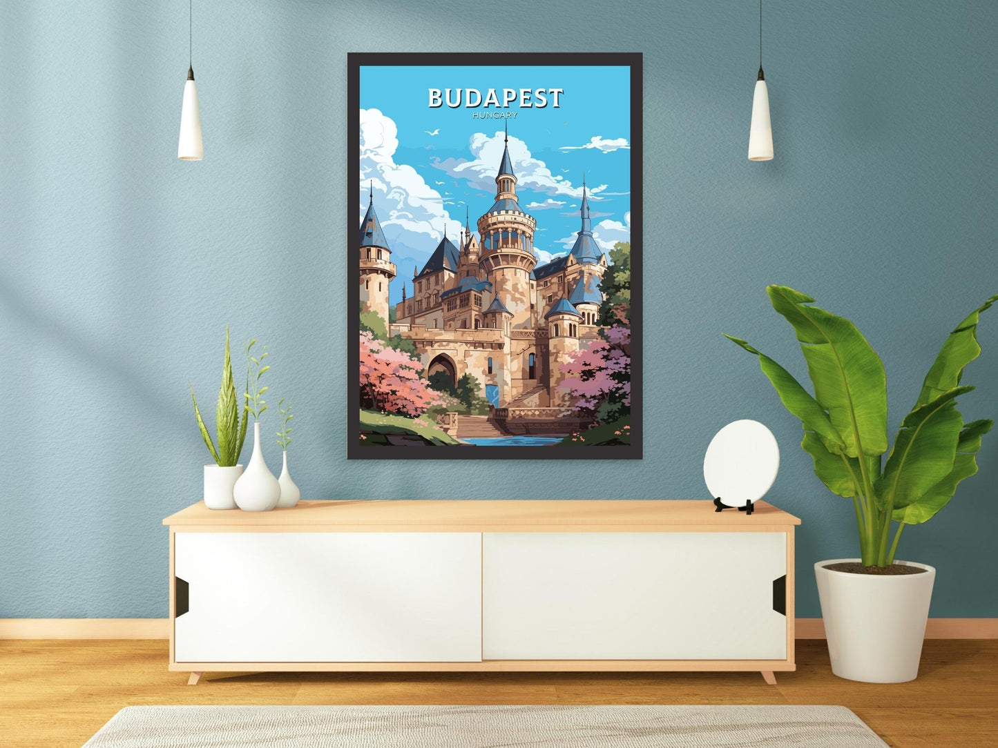 Budapest Poster | Budapest Illustration | Budapest Wall Art | Budapest Print | Hungary Poster | Budapest Vajdahunyad Castle ID 697