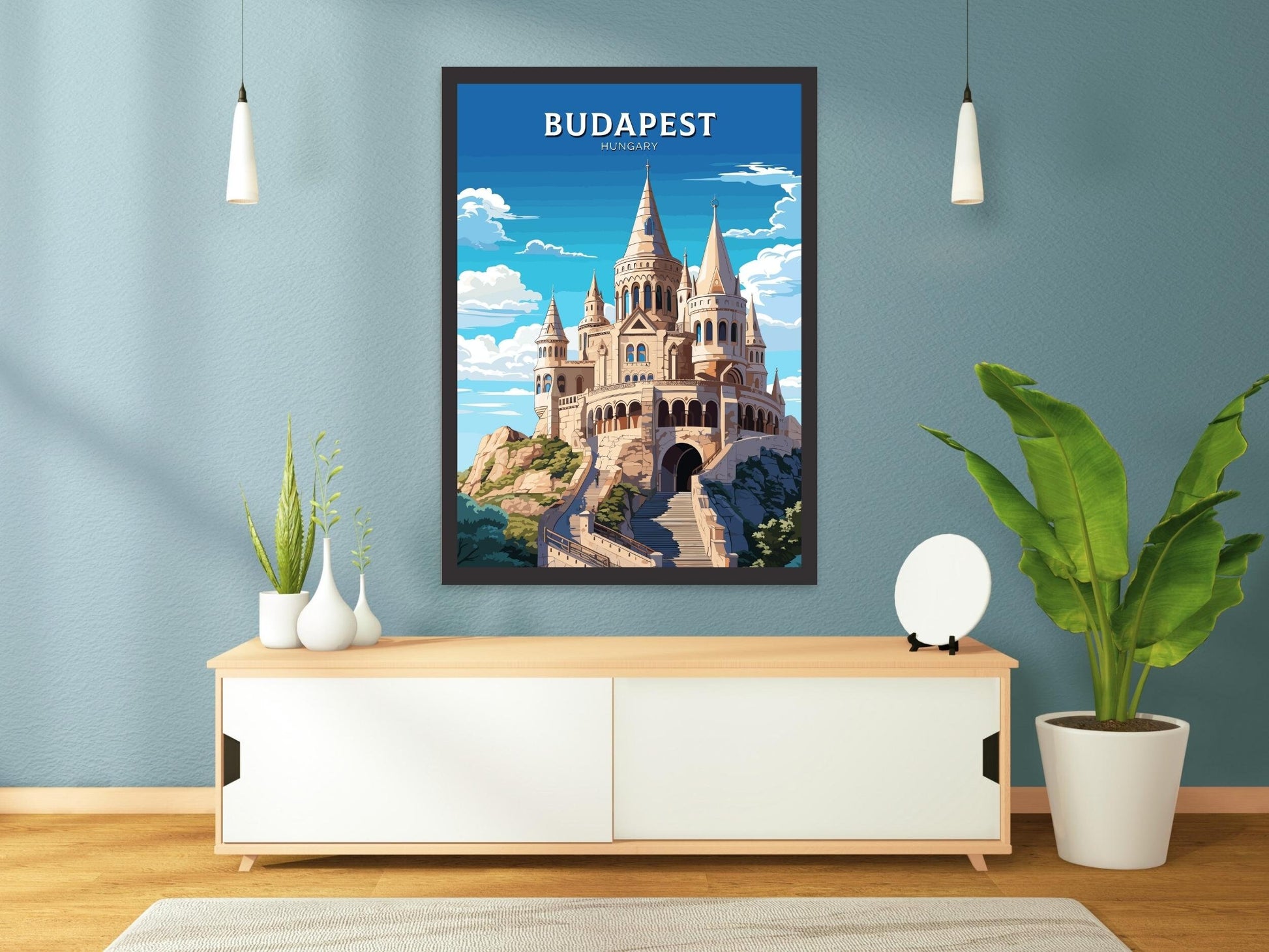 Budapest Print | Budapest Illustration | Budapest Poster | Budapest Wall Art | Hungary Poster | Budapest Fisherman's Bastion ID 698