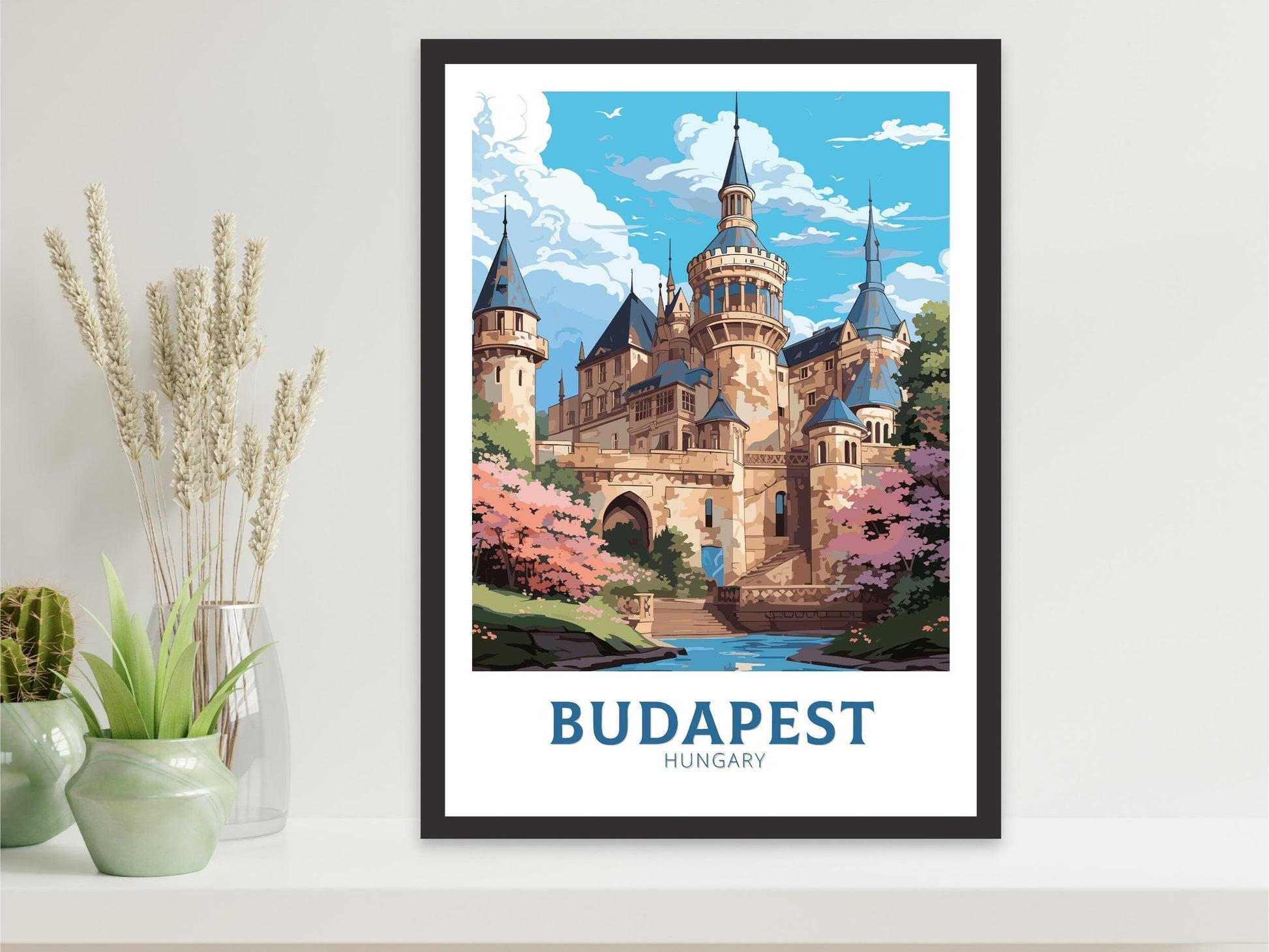 Budapest Travel Print | Budapest Poster | Budapest Illustration | Budapest Wall Art | Hungary Poster | Budapest Vajdahunyad Castle ID 700