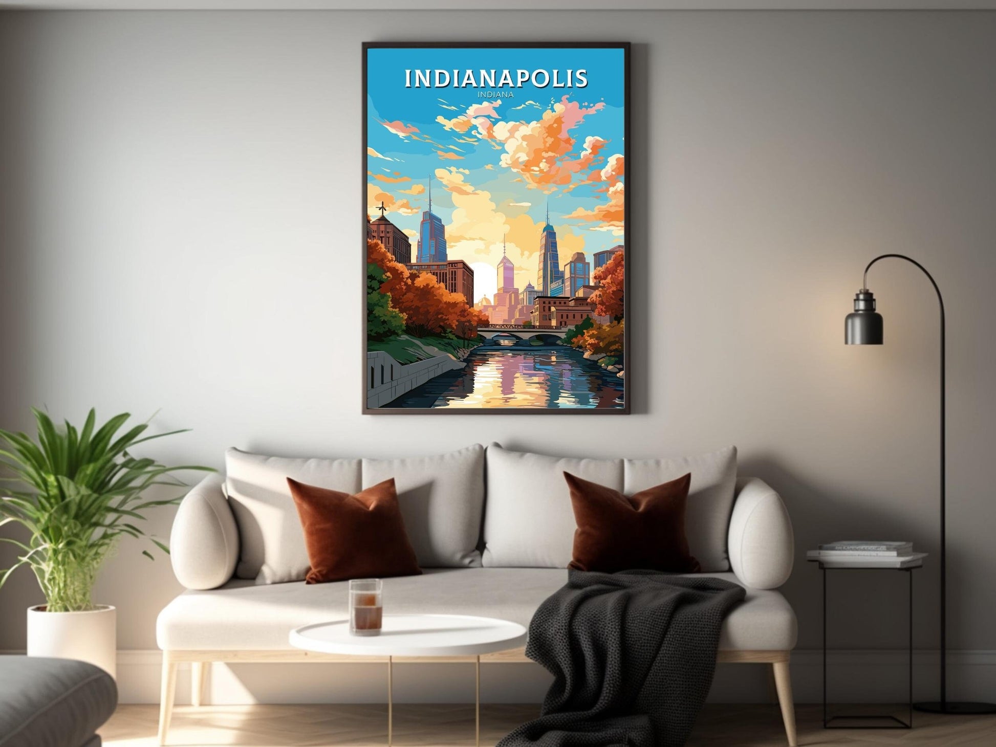 Indianapolis Travel Print | Indianapolis Print | Indianapolis Poster | Indiana Wall Art | USA print | Indiana City Poster | ID 797