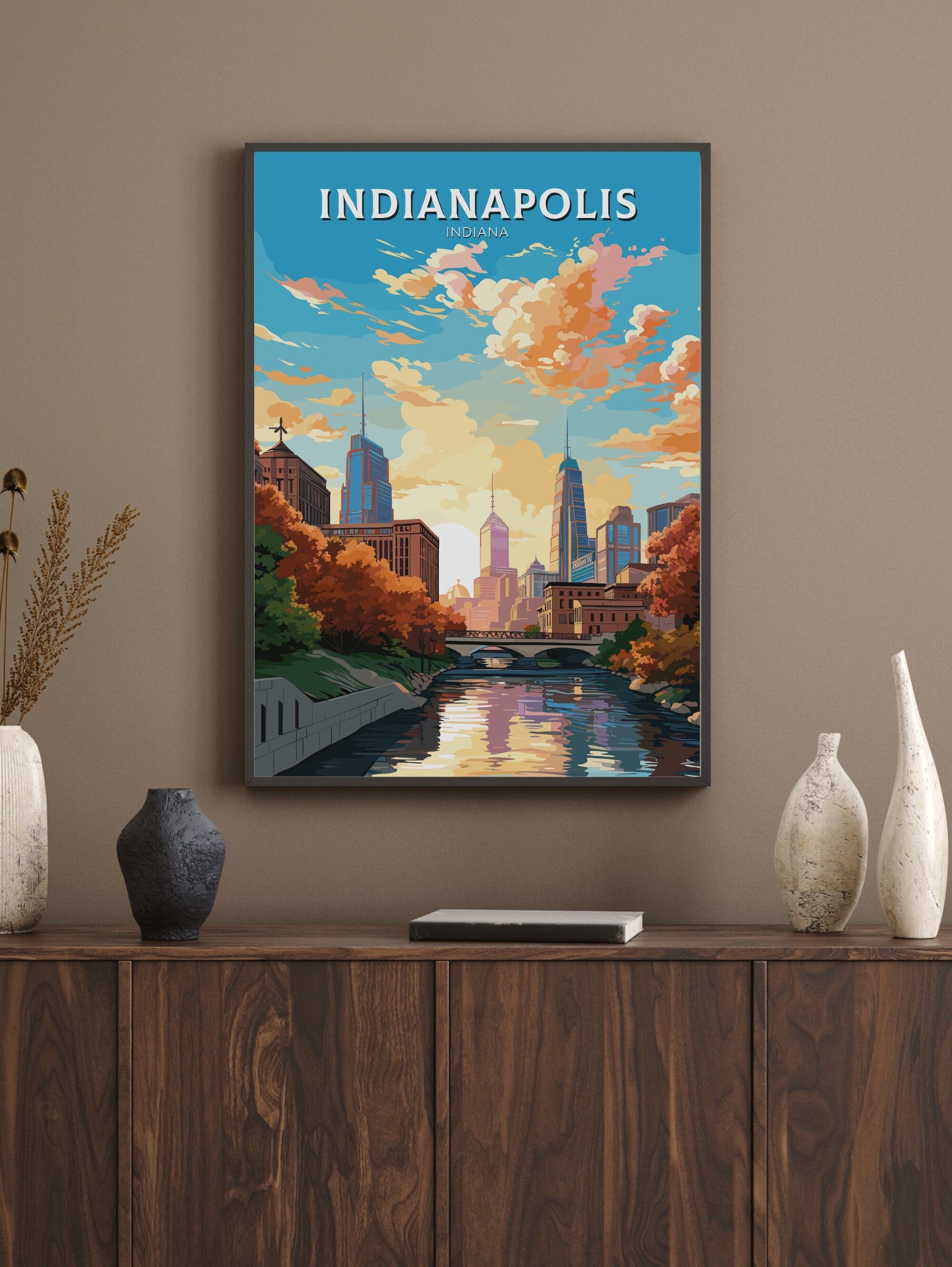 Indianapolis Travel Print | Indianapolis Print | Indianapolis Poster | Indiana Wall Art | USA print | Indiana City Poster | ID 797