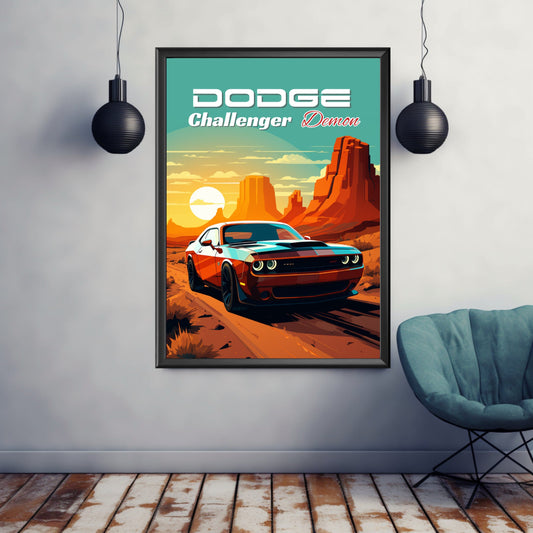 Dodge Challenger Demon Print, 2010s Car Print, Dodge Challenger Demon Poster, Car Print, Car Poster, Car Art, Muscle Car Print