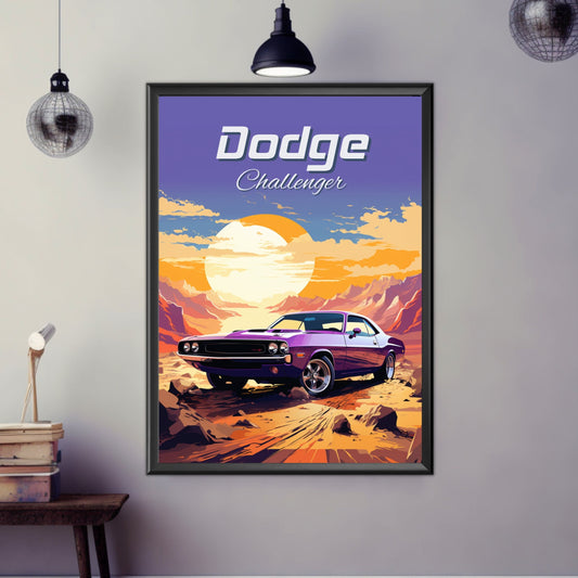 Dodge Challenger Poster, Dodge Challenger Print, 1970s Car Print, Car Print, Car Poster, Car Art, Muscle Car Print, Classic Car Print
