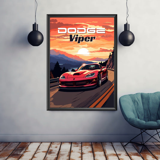 Dodge Viper Print, 2000s Car Print, Dodge Viper Poster, Car Art, Muscle Car Print, Car Print, Car Poster, Sports Car Print