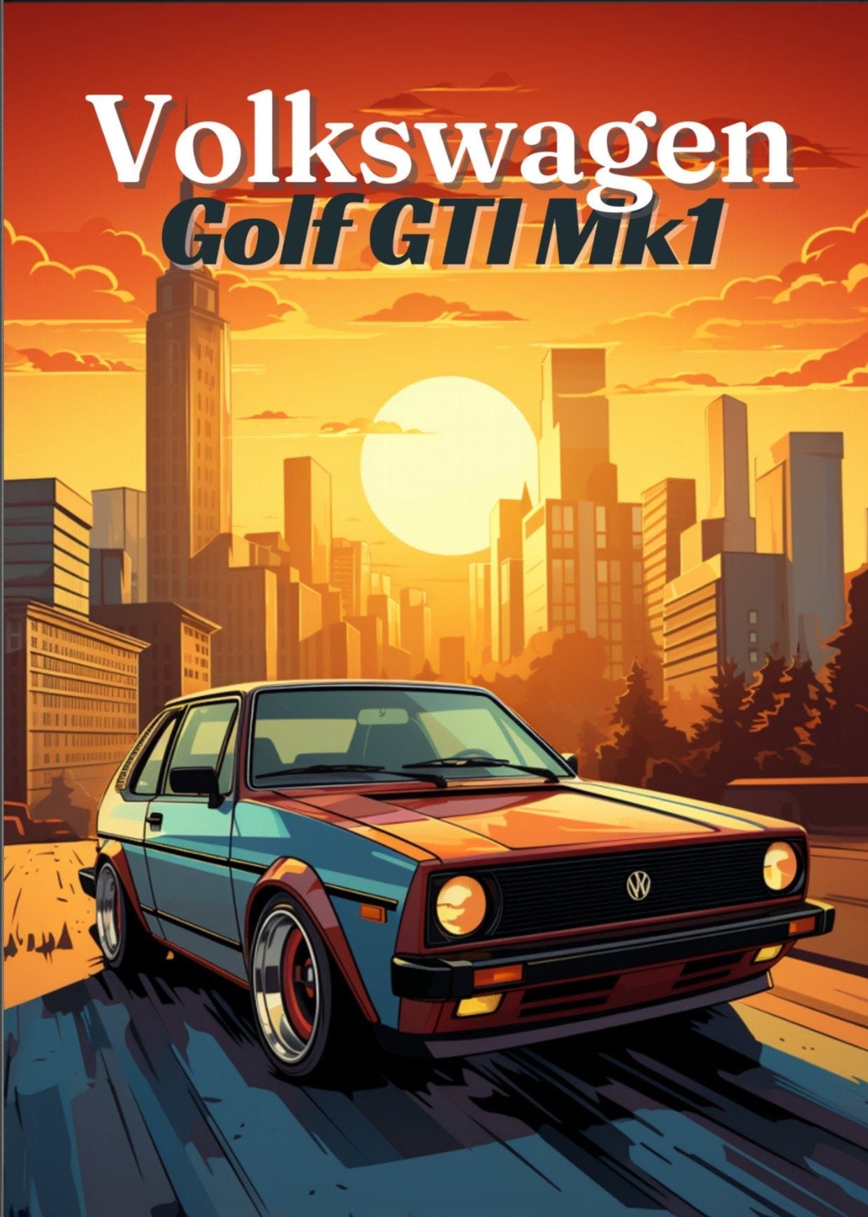 Volkswagen Golf GTI Mk1 Poster, 1980s