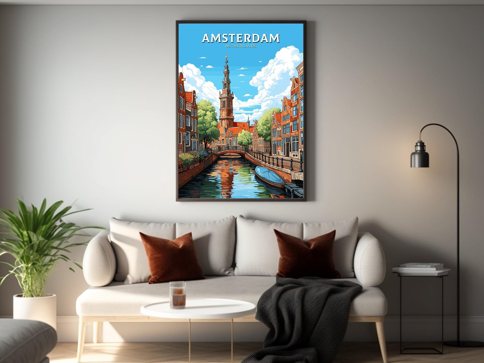 Amsterdam Poster | Amsterdam Canals | Amsterdam Wall Art | Netherlands Print | Amsterdam Home Decor | Amsterdam Print | ID 703