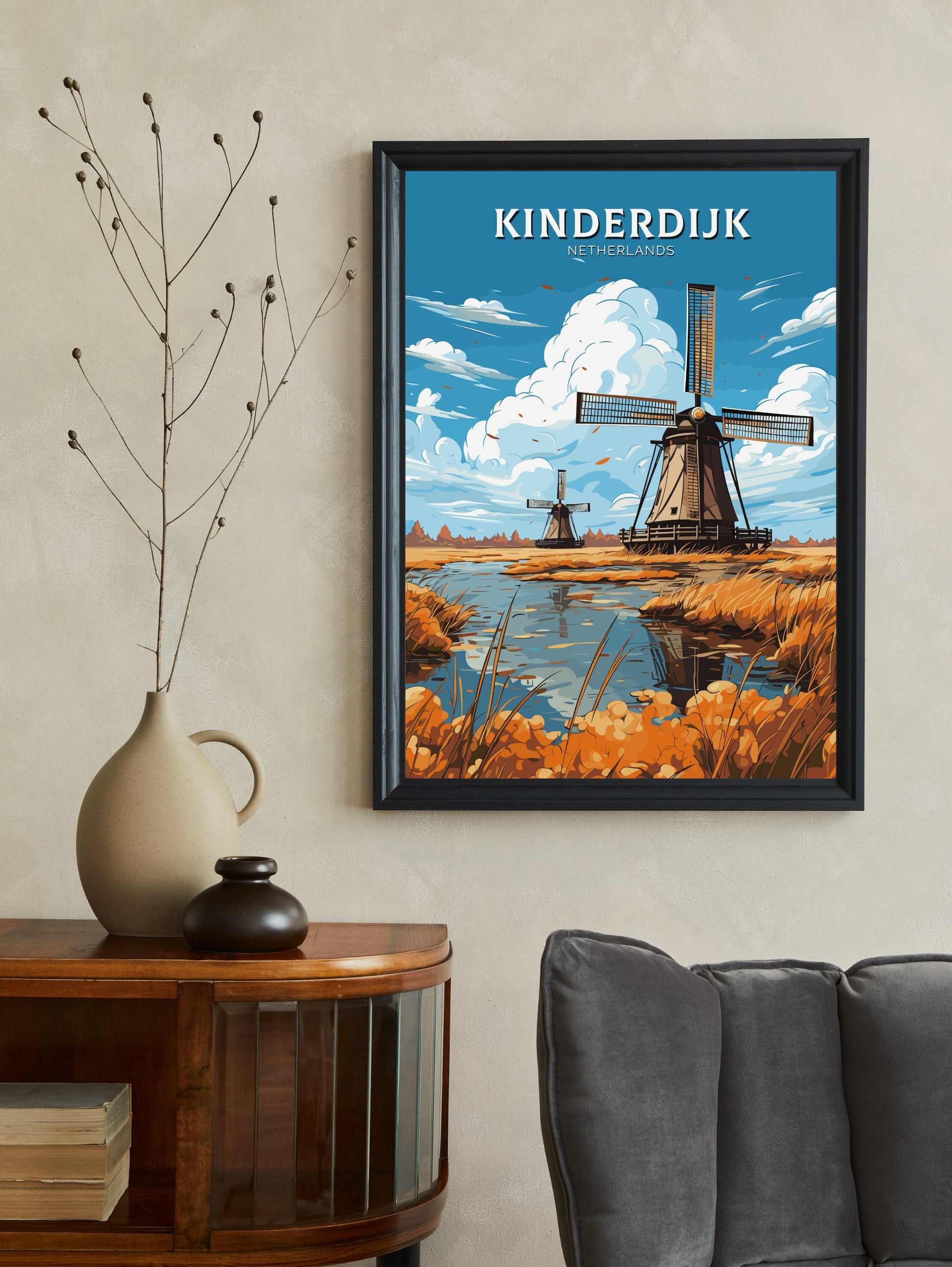 Kinderdijk Poster | Kinderdijk Netherlands | Kinderdijk Wall Art | Netherlands Print | Kinderdijk Home Decor | Kinderdijk Print | ID 704