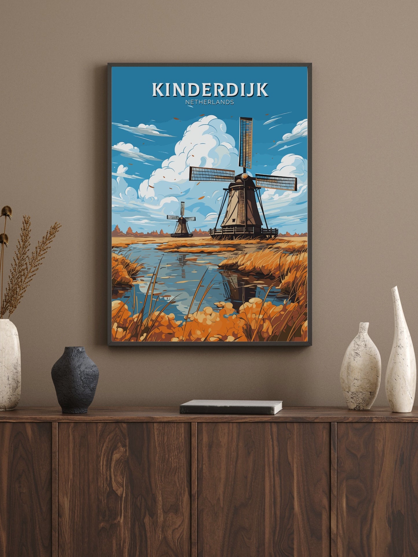 Kinderdijk Poster | Kinderdijk Netherlands | Kinderdijk Wall Art | Netherlands Print | Kinderdijk Home Decor | Kinderdijk Print | ID 704